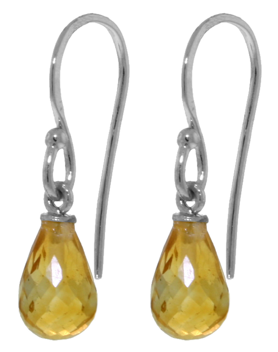 2.7 CTW 14K Solid White Gold Learn To Love Citrine Earrings