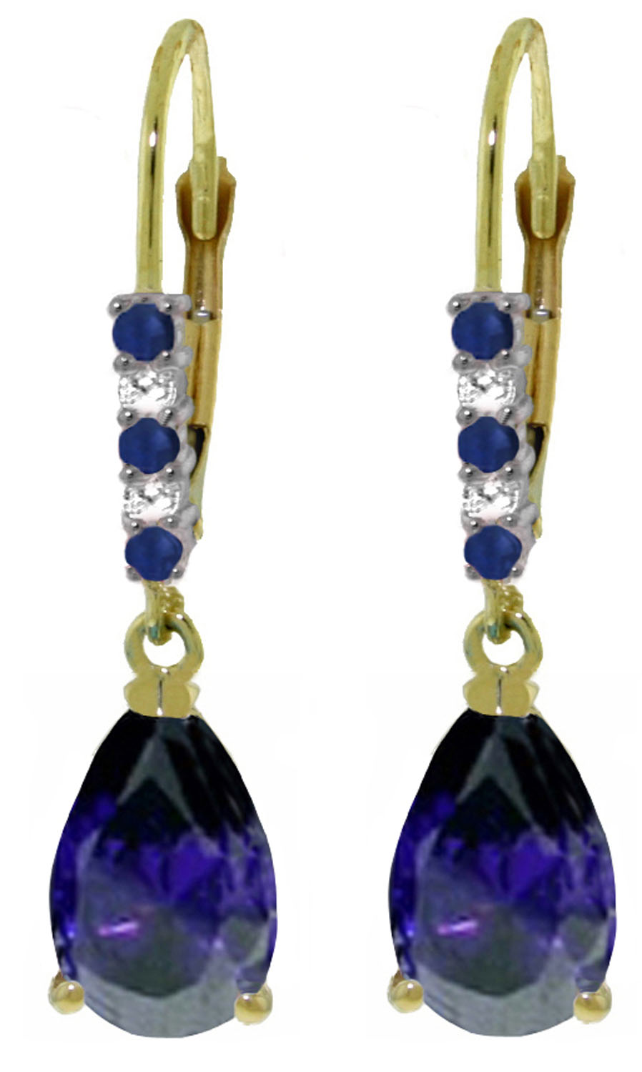 3.18 CTW 14K Solid Gold Longevity Sapphire Diamond Earrings