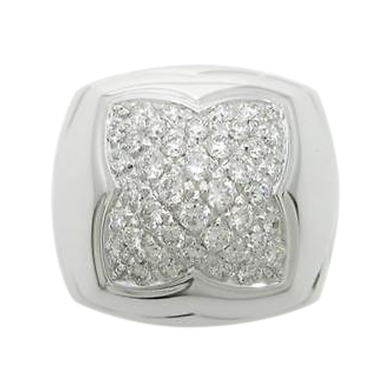 Bulgari 750 White Gold and Diamond Piramide Ring Size 5.75