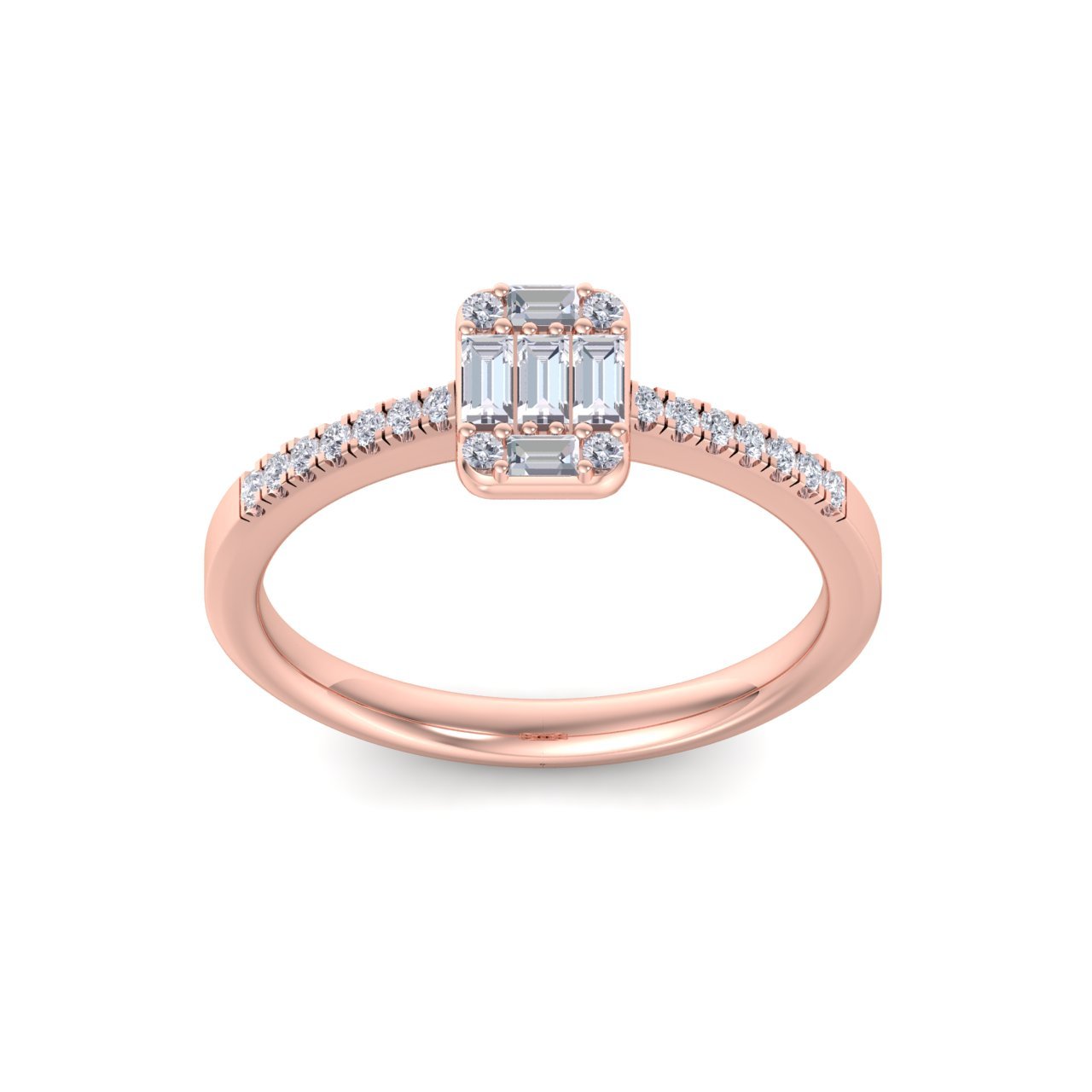 GLAM ® Baguette Diamond Ring In 14K Gold with 0.66ct White Diamonds 