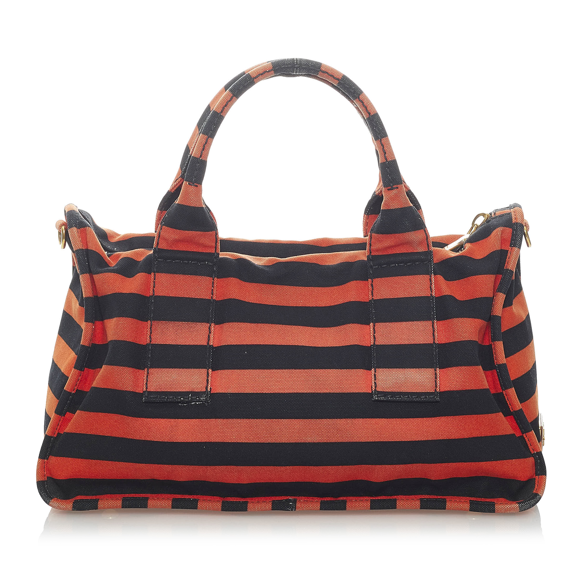 Prada Canapa Righe Canvas Satchel