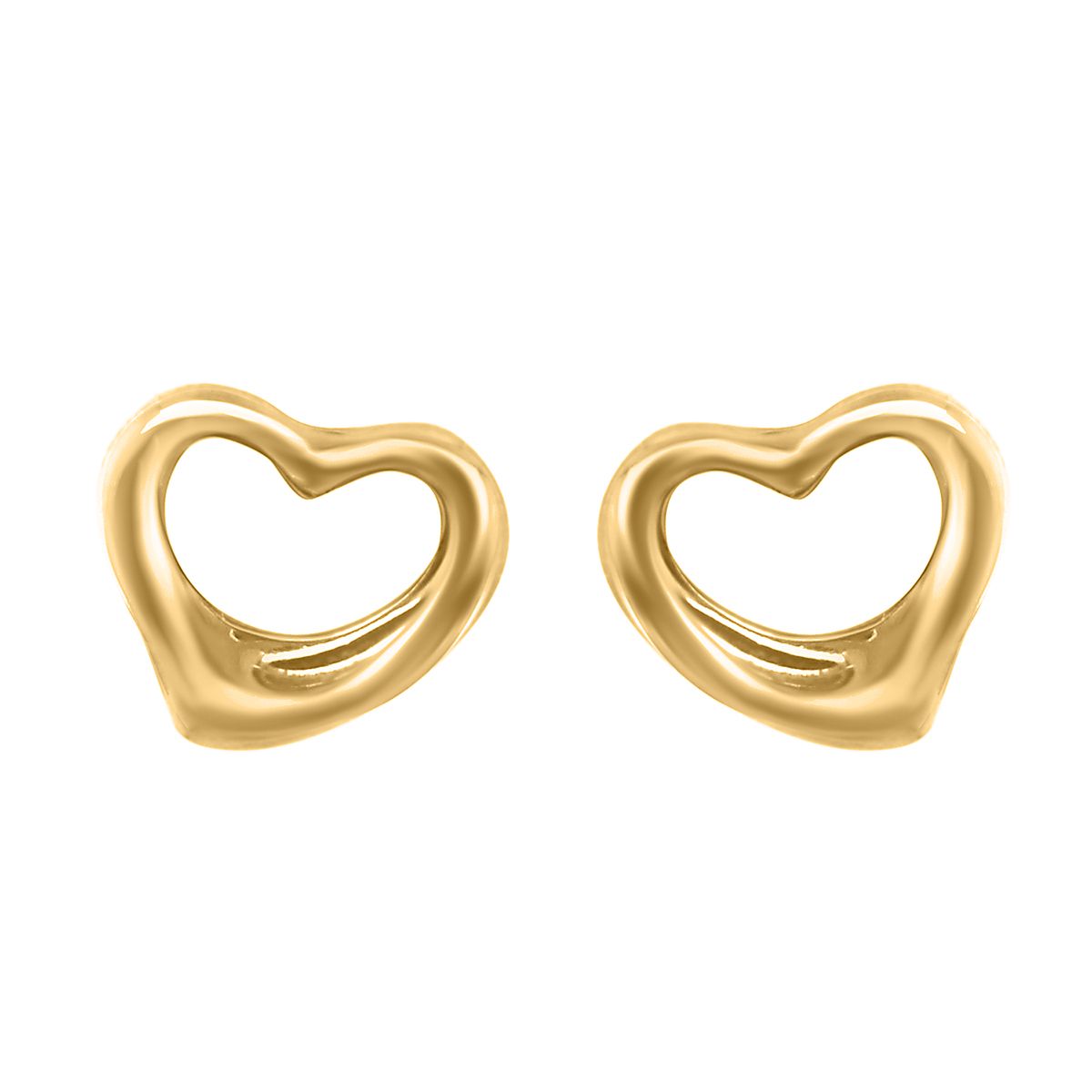 Tiffany  Co. 18k Gold Elsa Peretti Open Heart Earrings