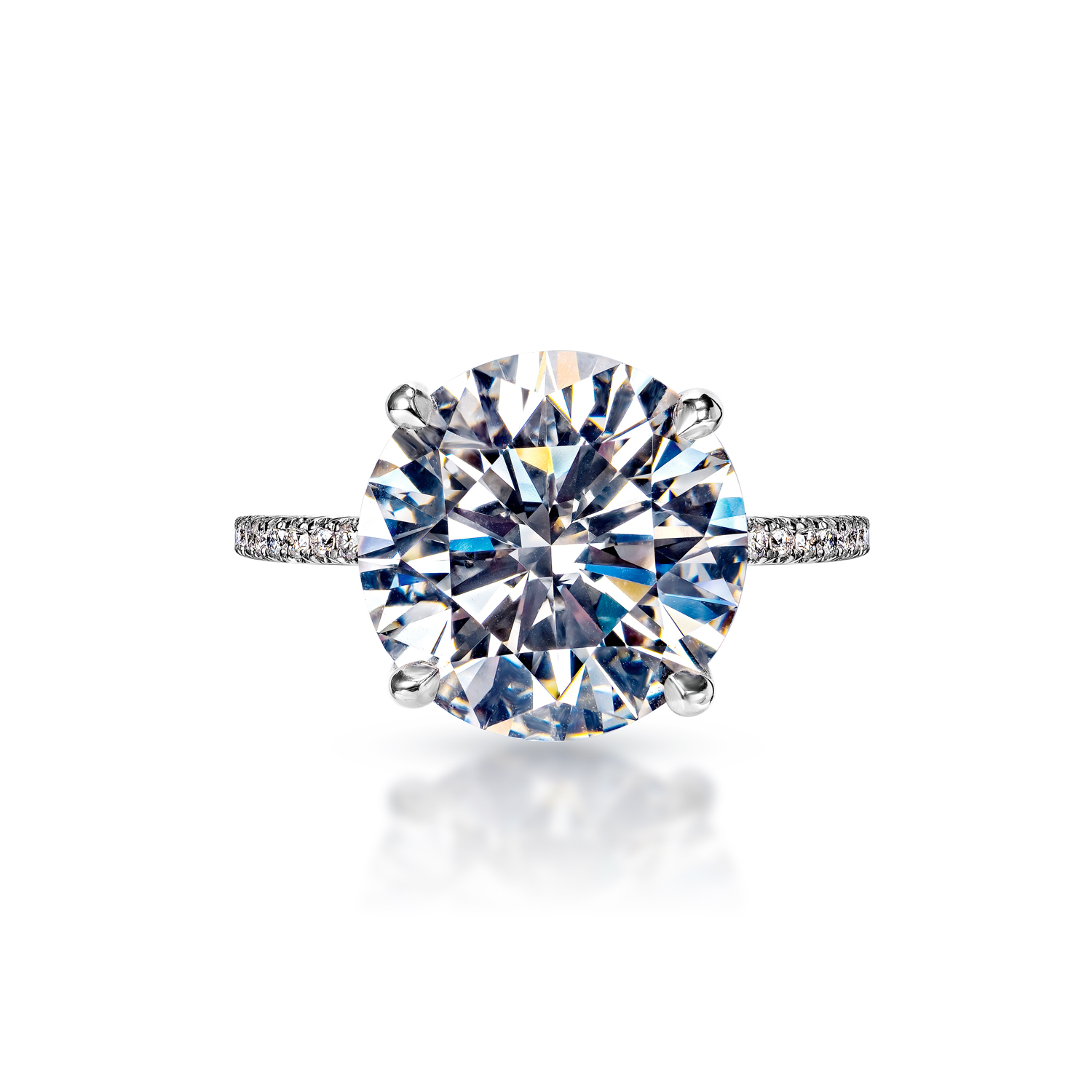Georgia   Carat  Round Brilliant Diamond Engagement Ring in 18k White Gold. GIA Certified