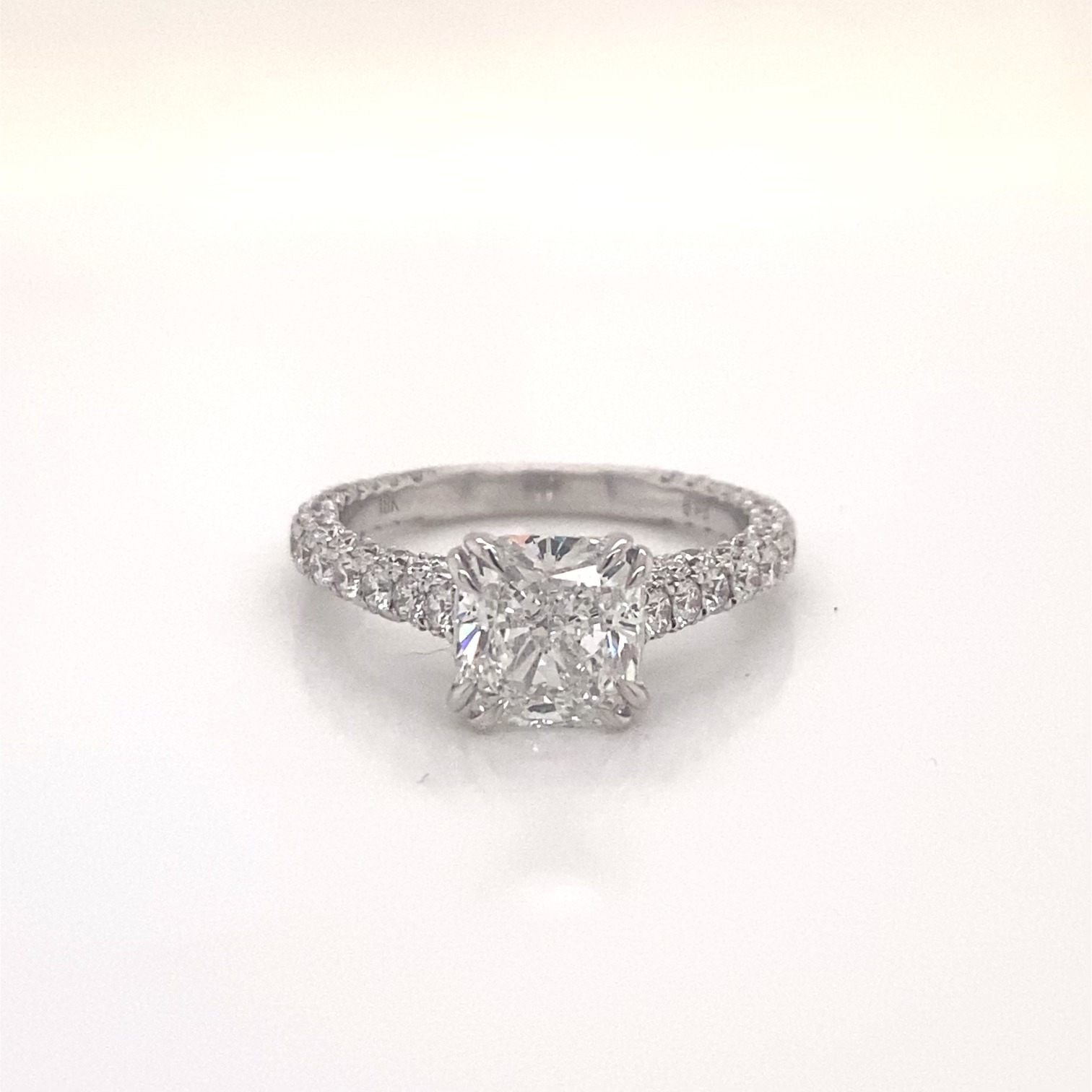 3 Carat Cushion Cut Lab Grown Diamond Engagement Ring IGI Certified