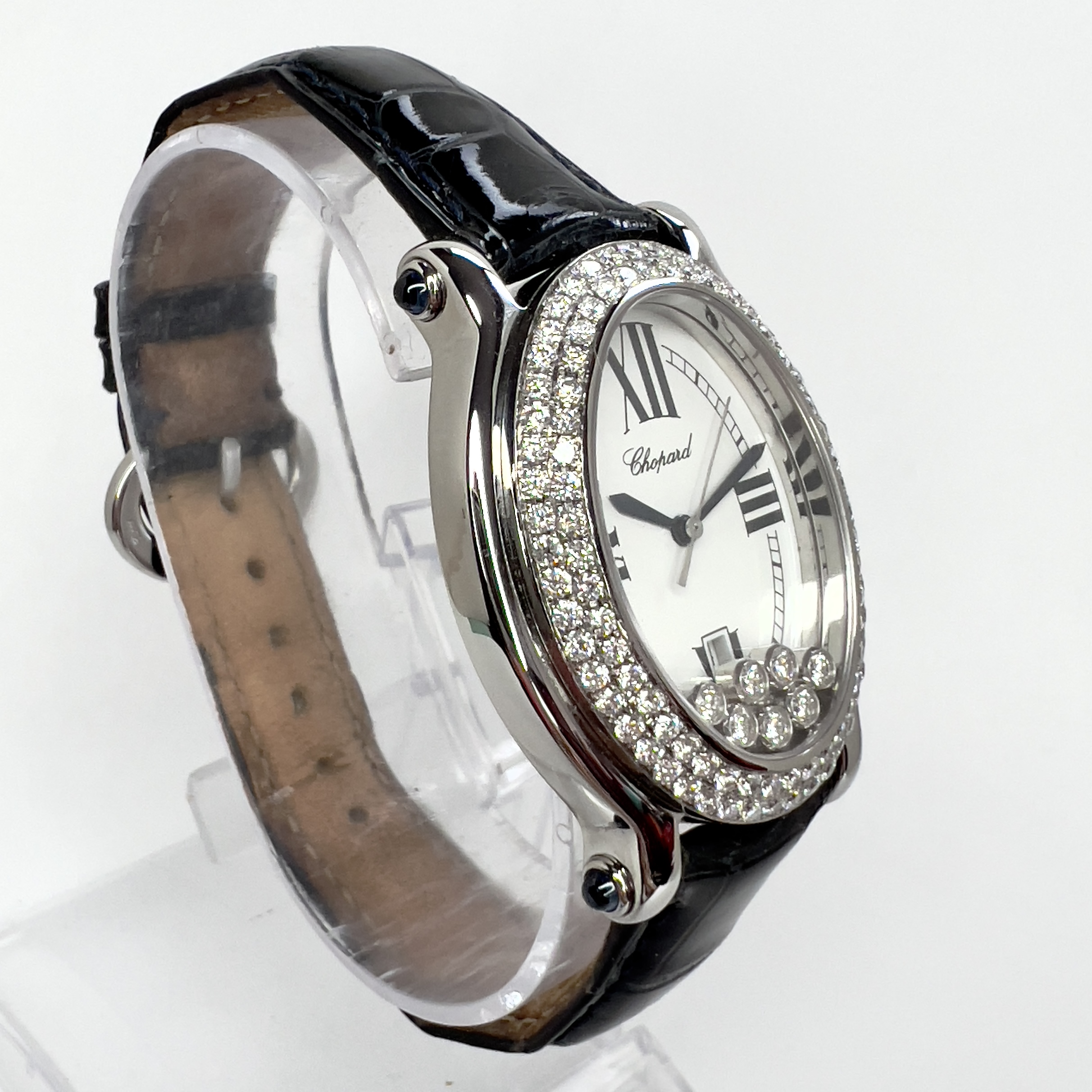 CHOPARD HAPPY SPORT 30mm Quartz Steel 7 Floating DIAMONDS 