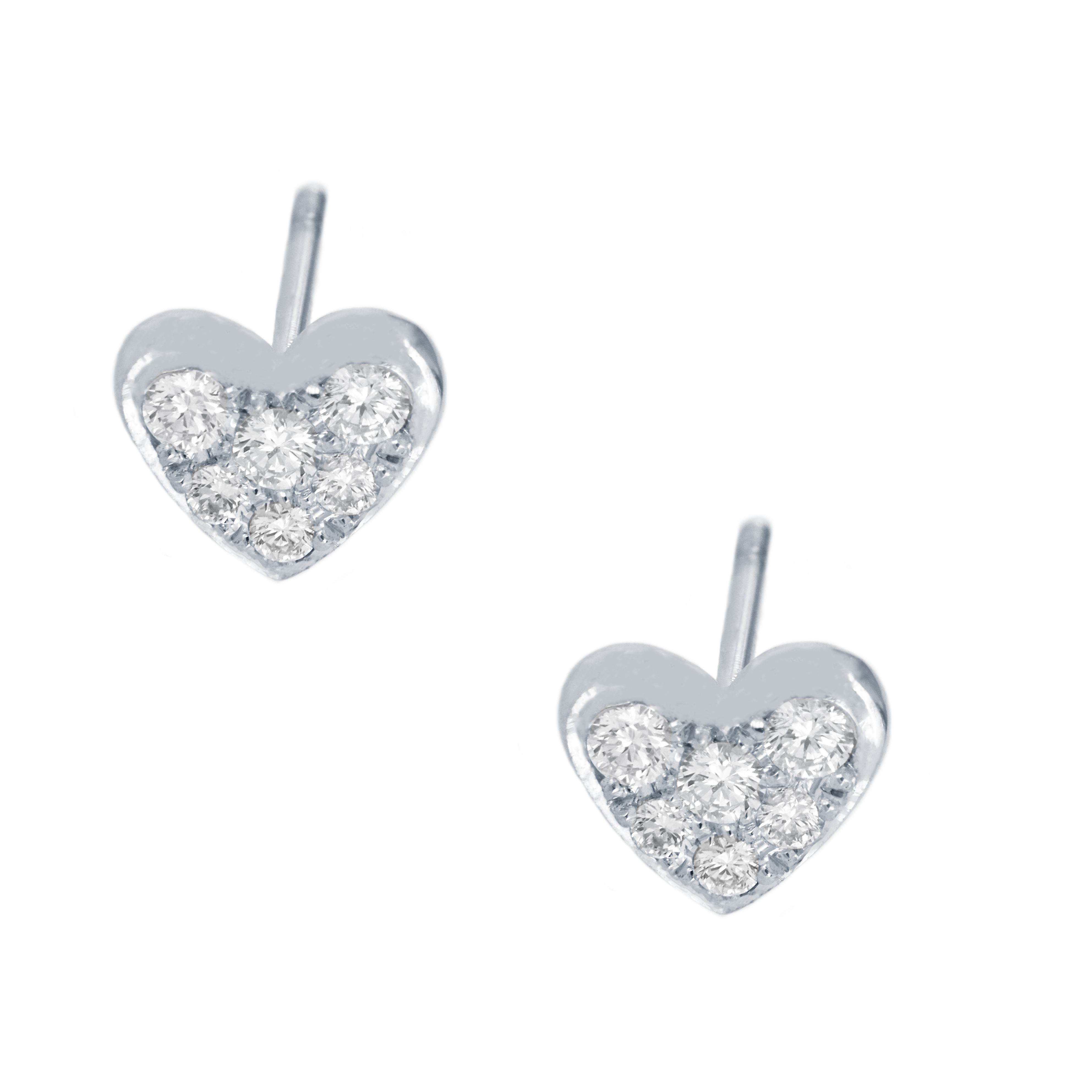 Tiffany  Co. Sentimental Heart White Gold Earrings with Diamonds