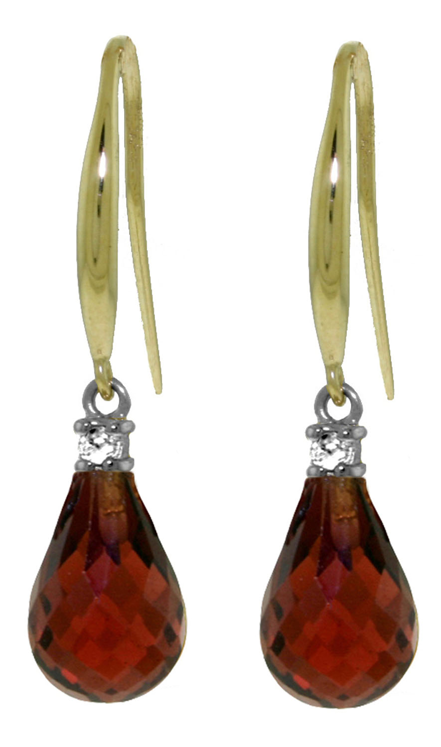 4.6 CTW 14K Solid Gold Joya Garnet Diamond Earrings