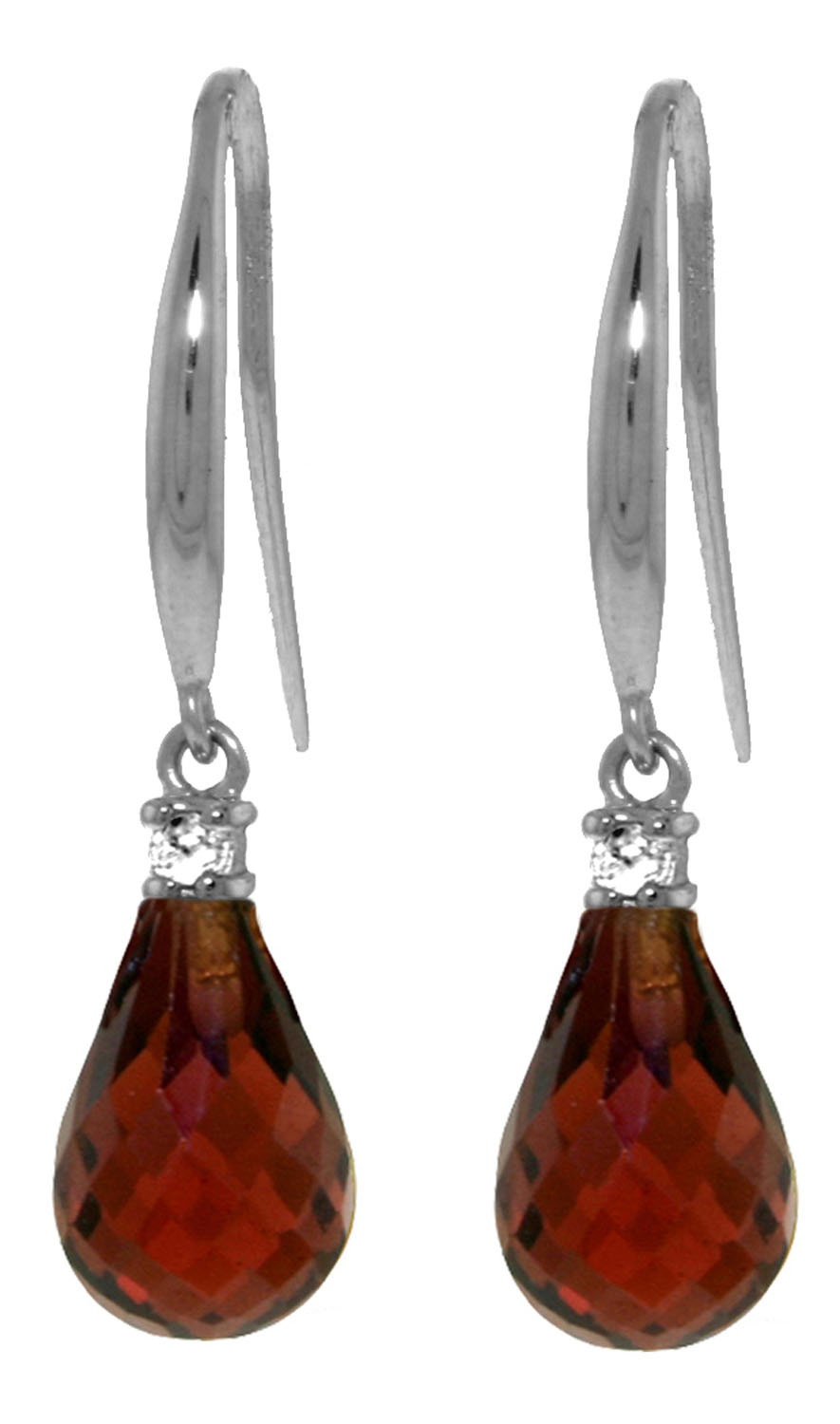 4.6 CTW 14K Solid White Gold No Longer Separate Garnet Diamond Earrings