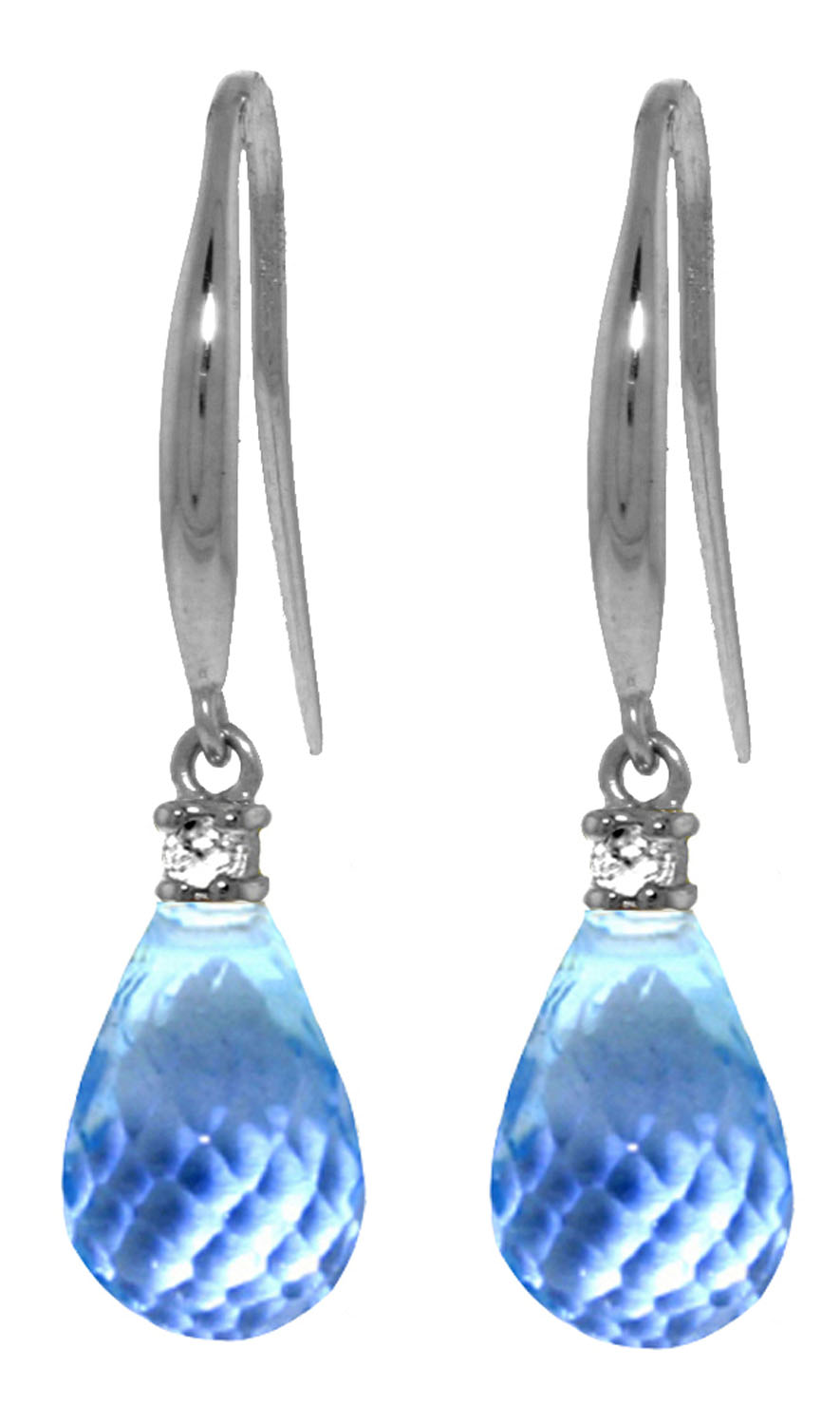 4.6 CTW 14K Solid White Gold Lose Yourself Blue Topaz Diamond Earrings