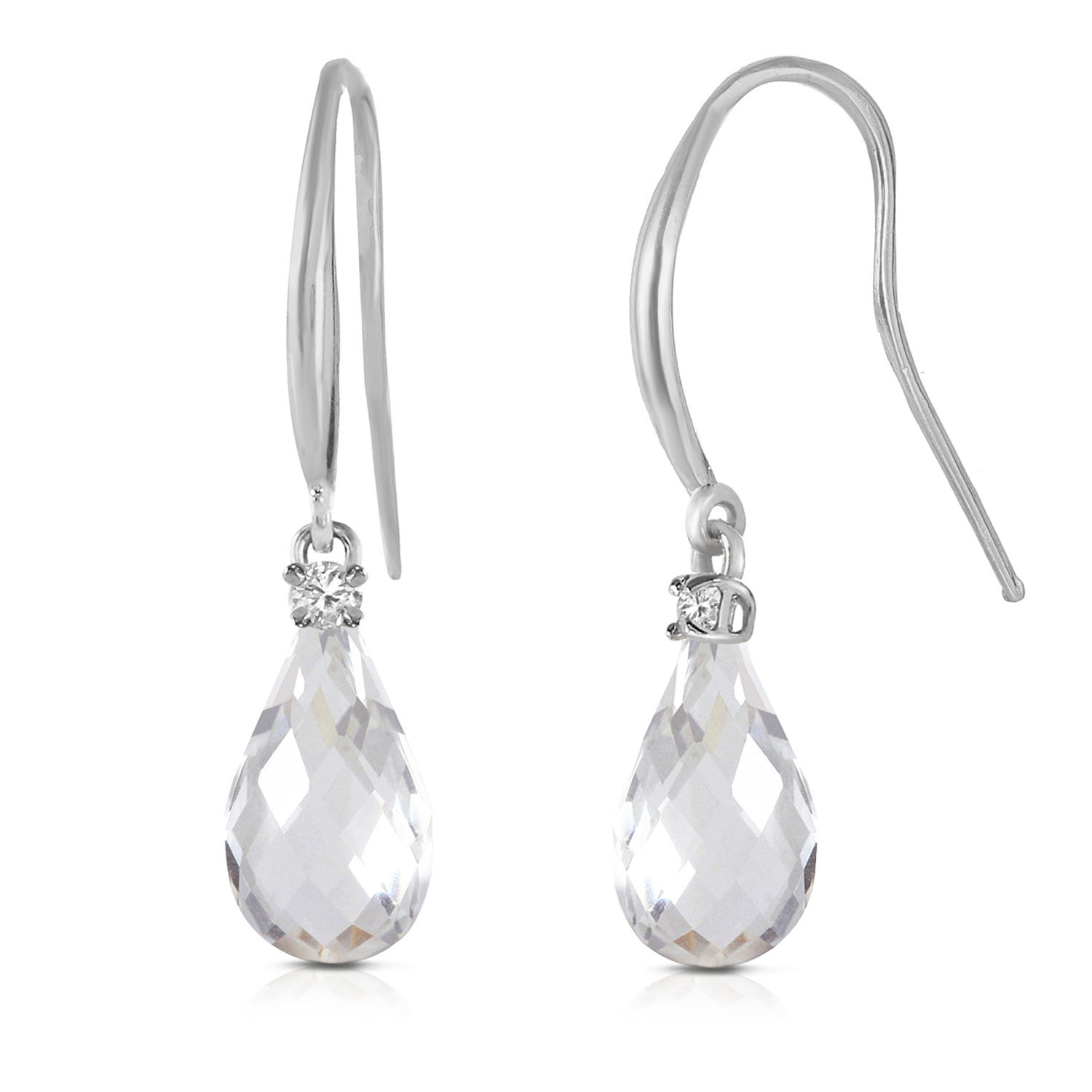 4.6 CTW 14K Solid White Gold Revel In It White Topaz Diamond Earrings