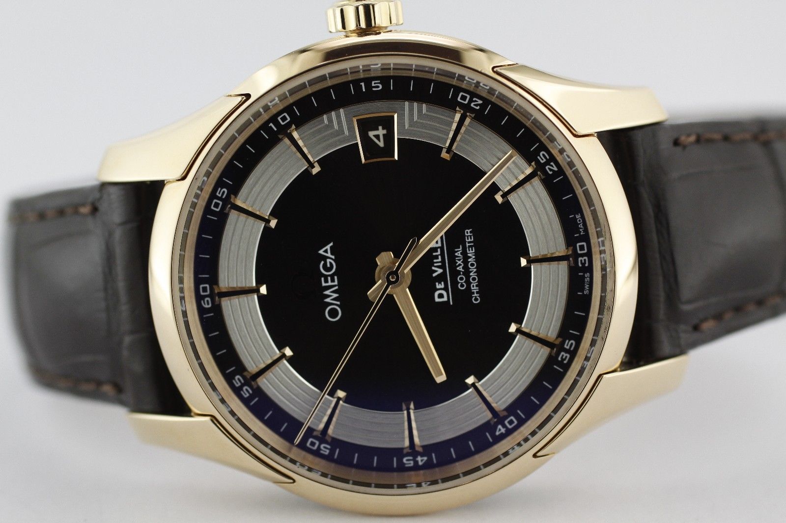 Omega Deville O43163412113001 18K Rose Gold Hour Vision Brown Dial