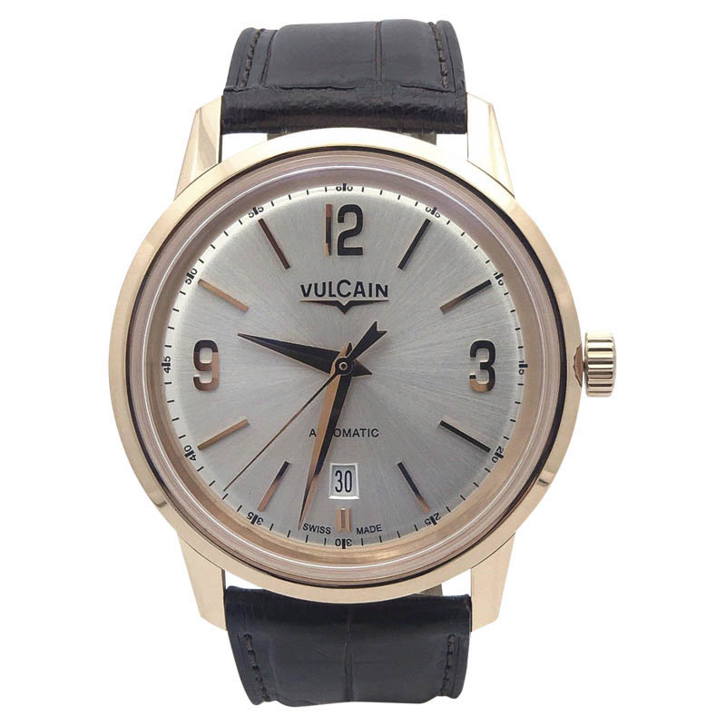 Vulcain Classic 50s 560556.307L 18K Rose Gold  Alligator Leather Automatic 42mm Mens Watch