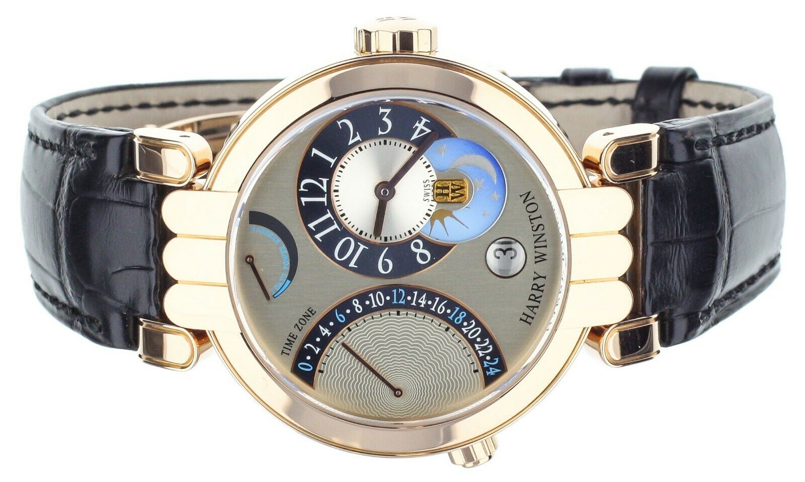 HARRY　TOUR 2016 TURNING TIME AROUND Harry Winston Premier Excenter Timezone Ref:200-MMTZ39R Rose Gold