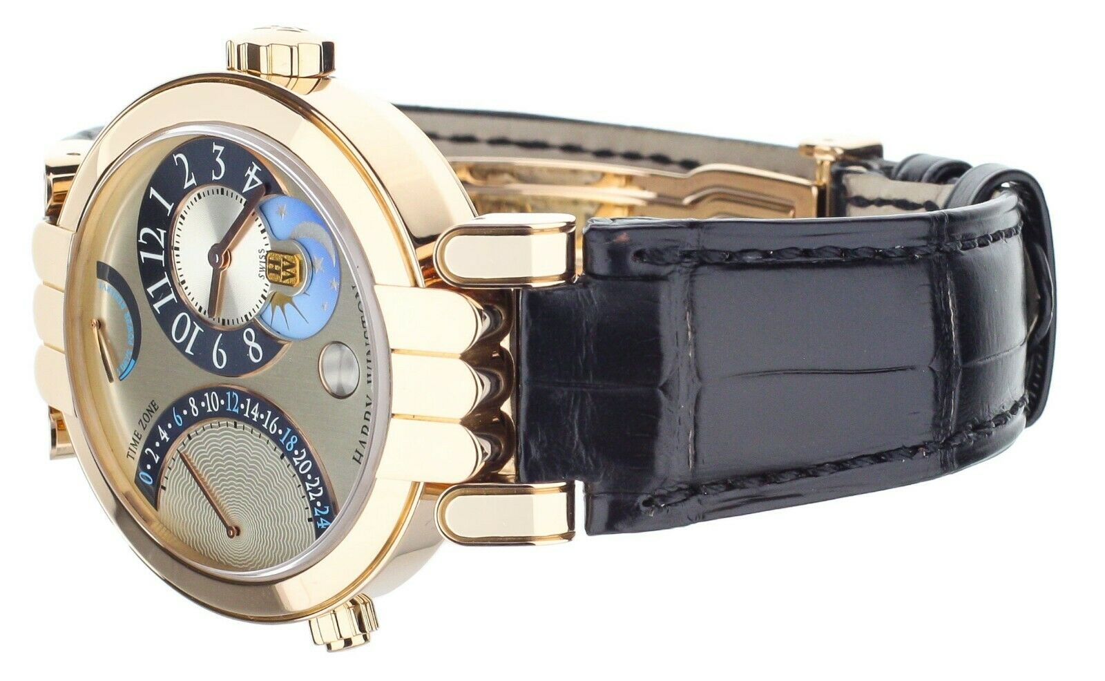 Harry Winston Premier Excenter Timezone Ref:200-MMTZ39R Rose Gold