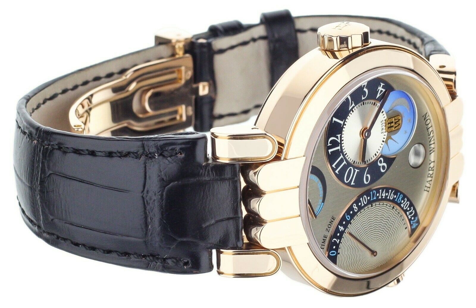 Harry Winston Premier Excenter Timezone Ref:200-MMTZ39R Rose Gold