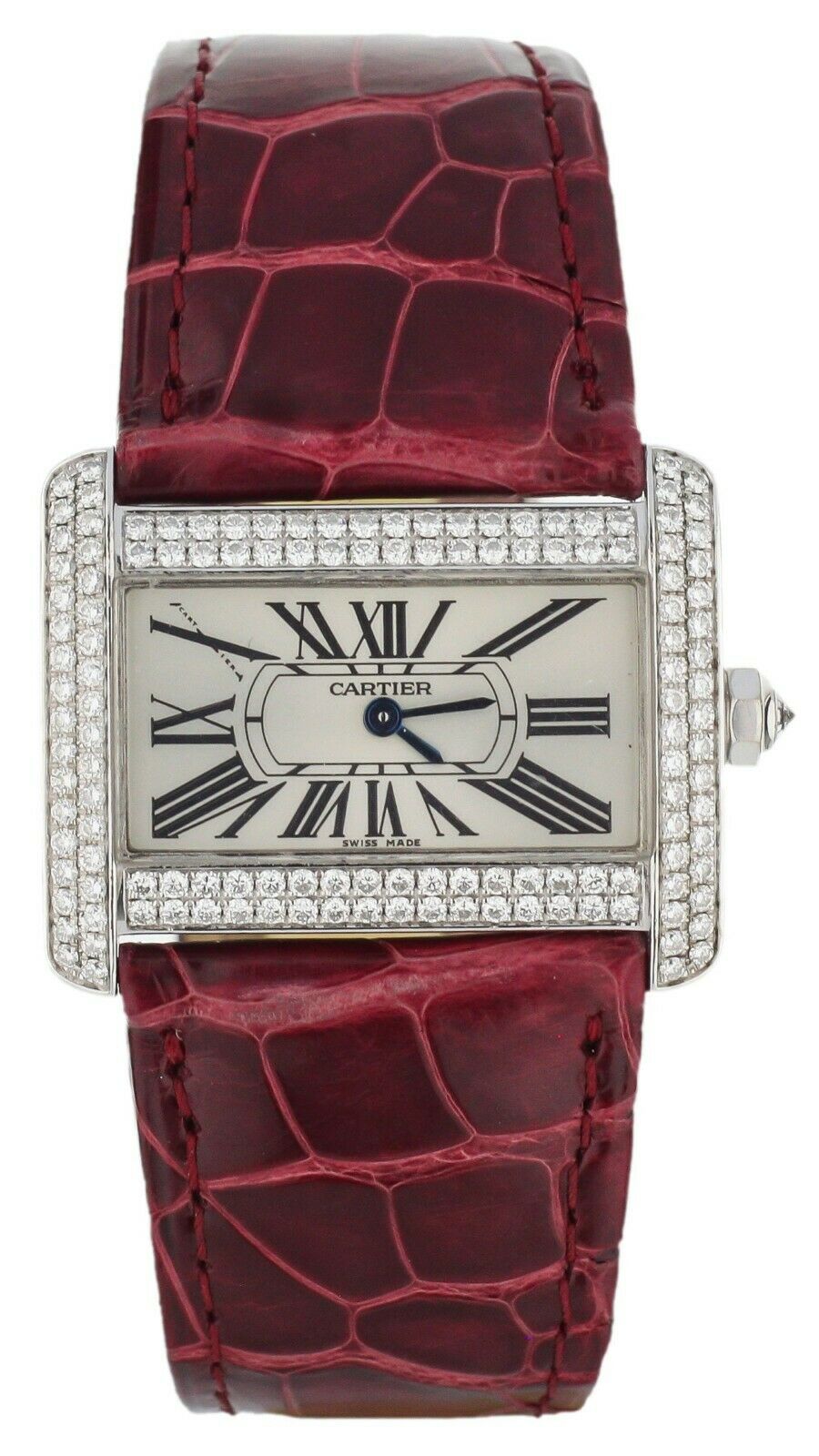 18KW Cartier Tank Divan Factory Diamond bezel  31.5 x 25.5 mm Ref: 2613