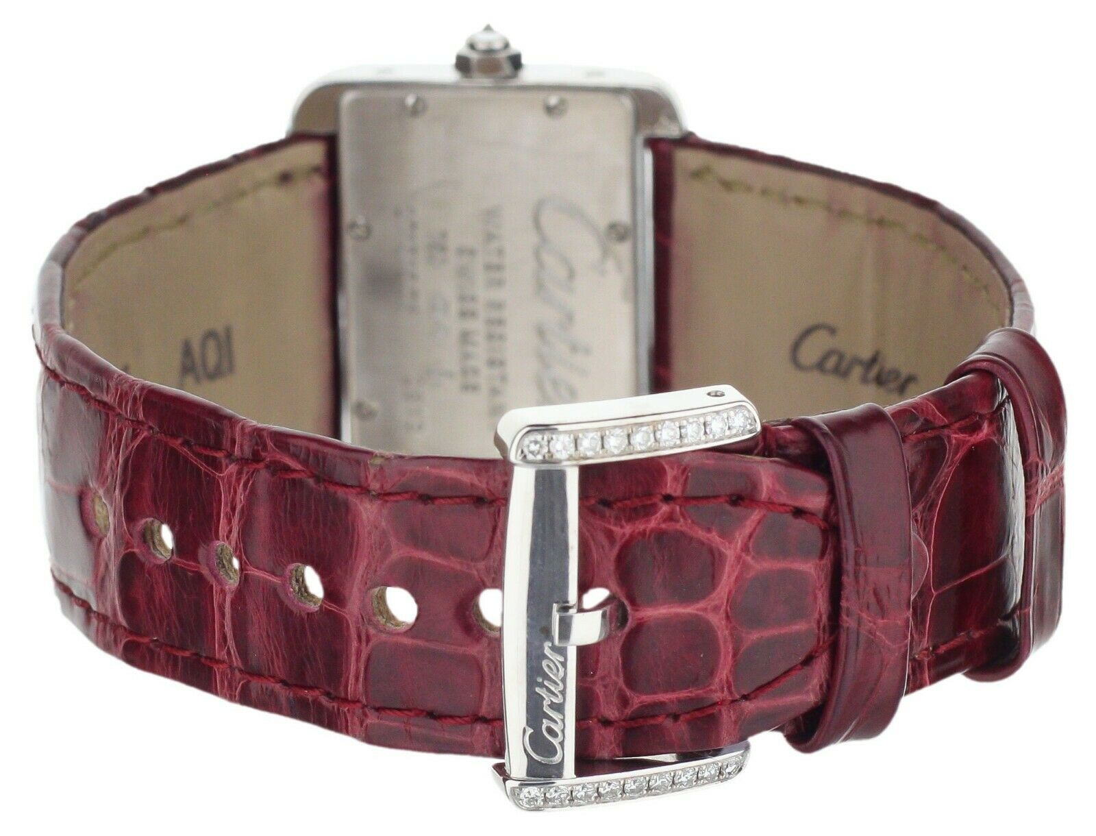 18KW Cartier Tank Divan Factory Diamond Bezel 31.5 X 25.5 Mm Ref