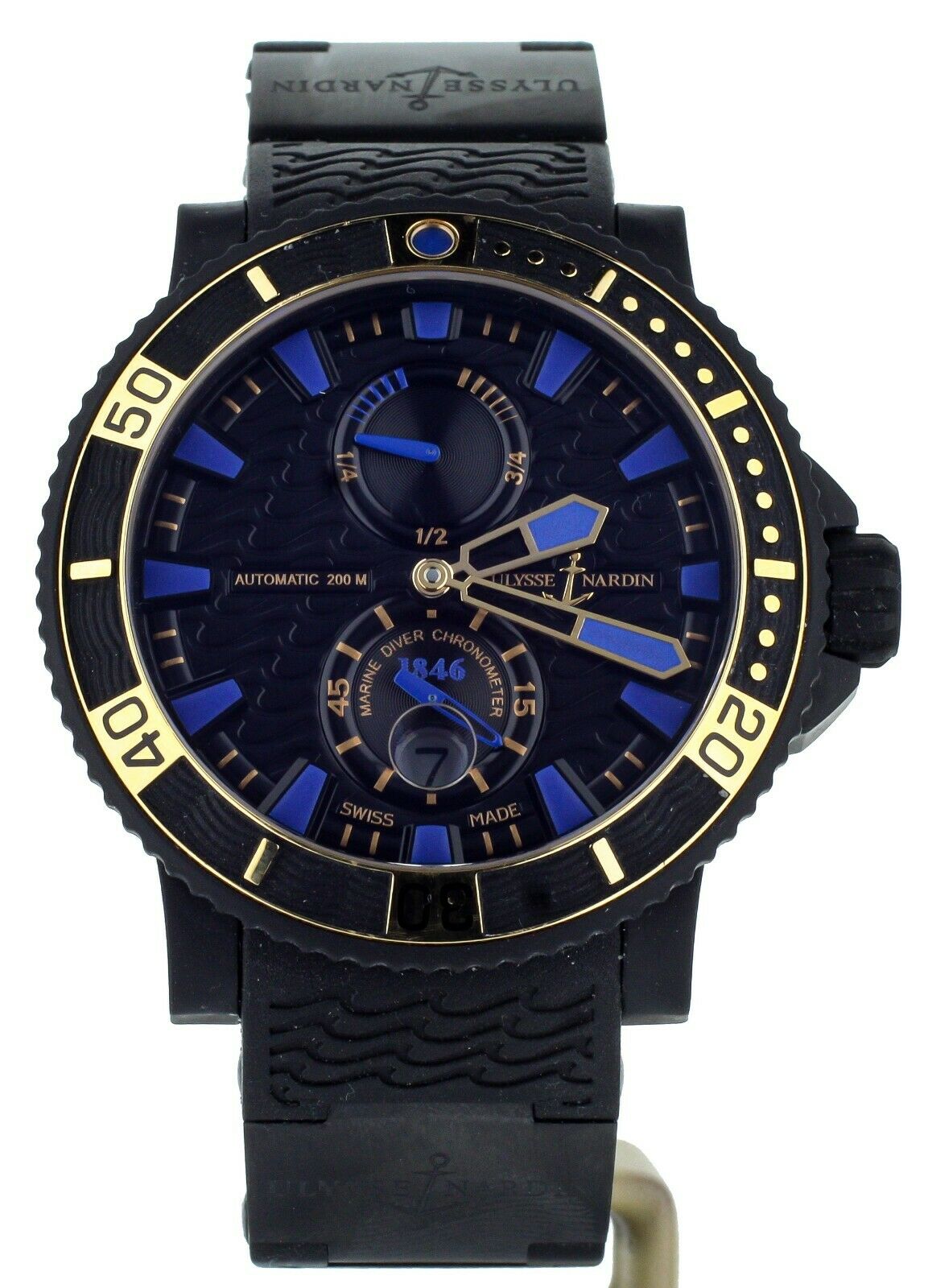 Ulysse Nardin Maxi Marine Diver Black Sea Rose Gold Bezel 45mm 263-92