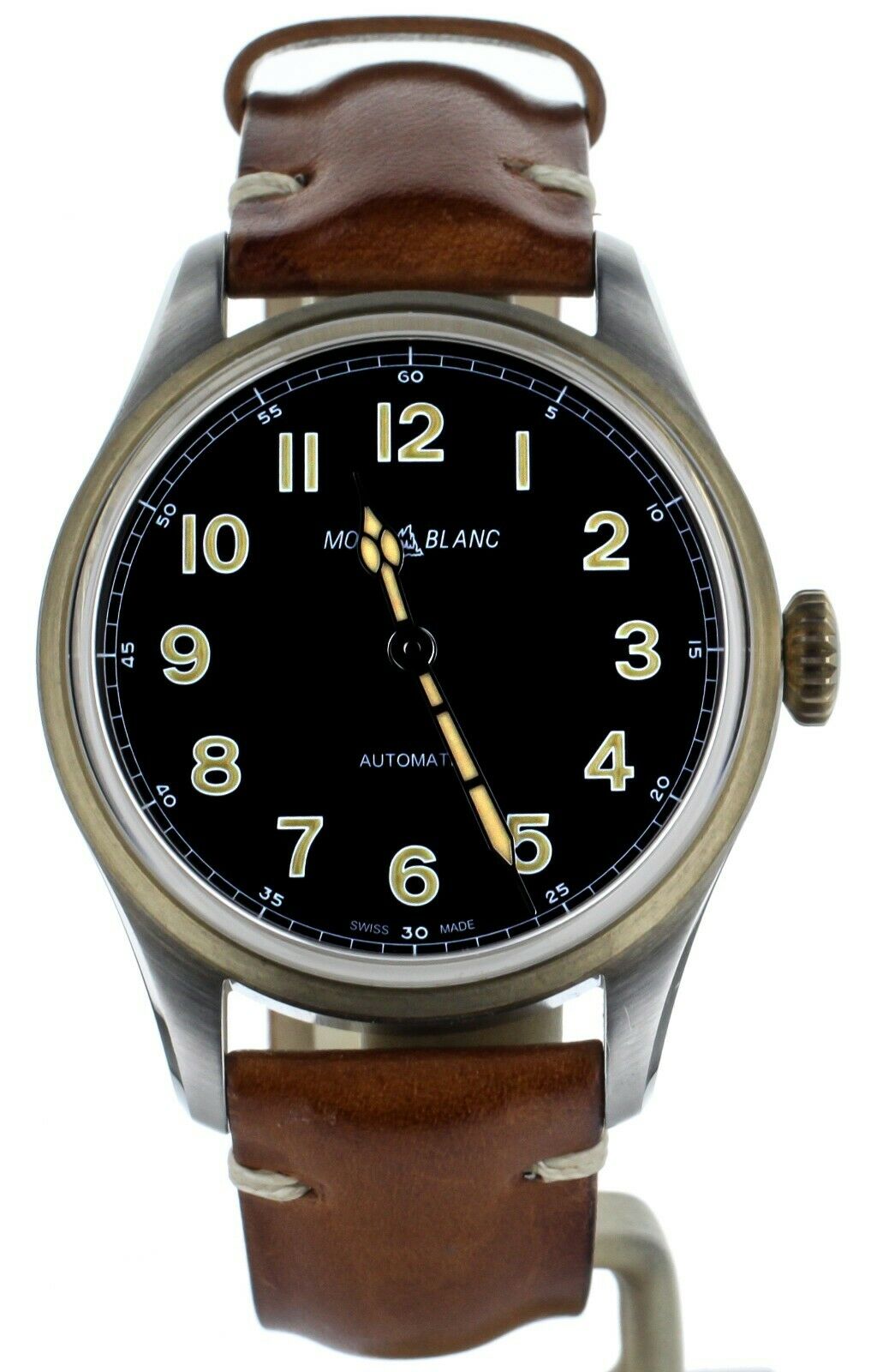 Montblanc 1858 Stainless Steel Bronze Bezel 40mm 1717833 Full Set