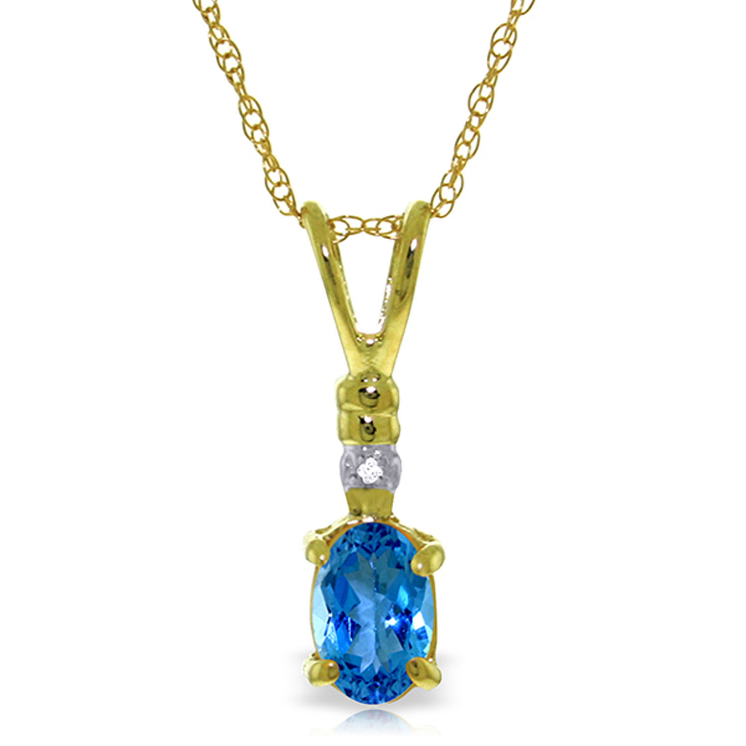 0.46 CTW 14K Solid Gold Unlimited Flair Blue Topaz Necklace
