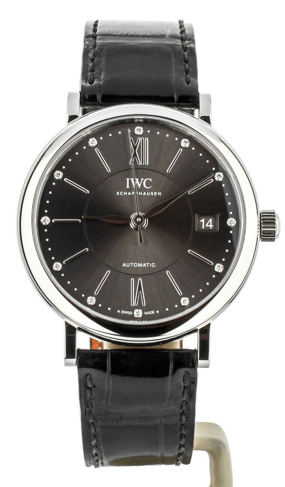 IWC PORTOFINO 37MM AUTOMATIC GRAY DIAL DIAMOND MARKERS IW458102 FULL SET