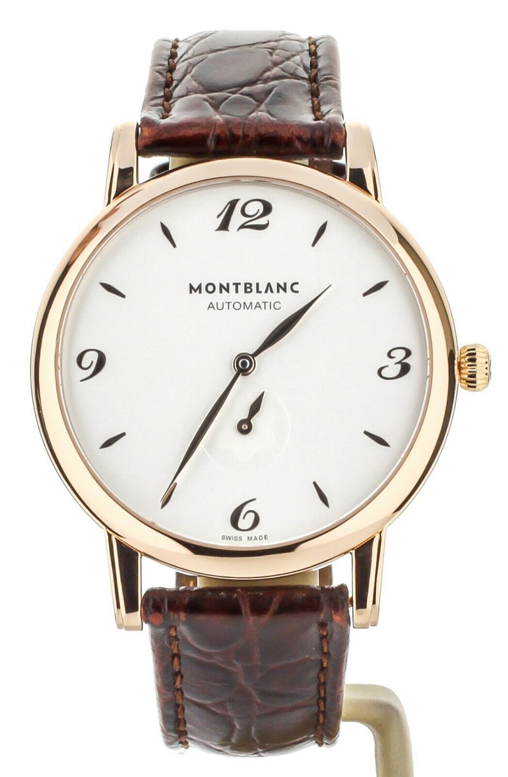 MONTBLANC STAR CLASSIQUE 18K ROSE GOLD 39MM ON STRAP COMPLETE SET REF: 107076