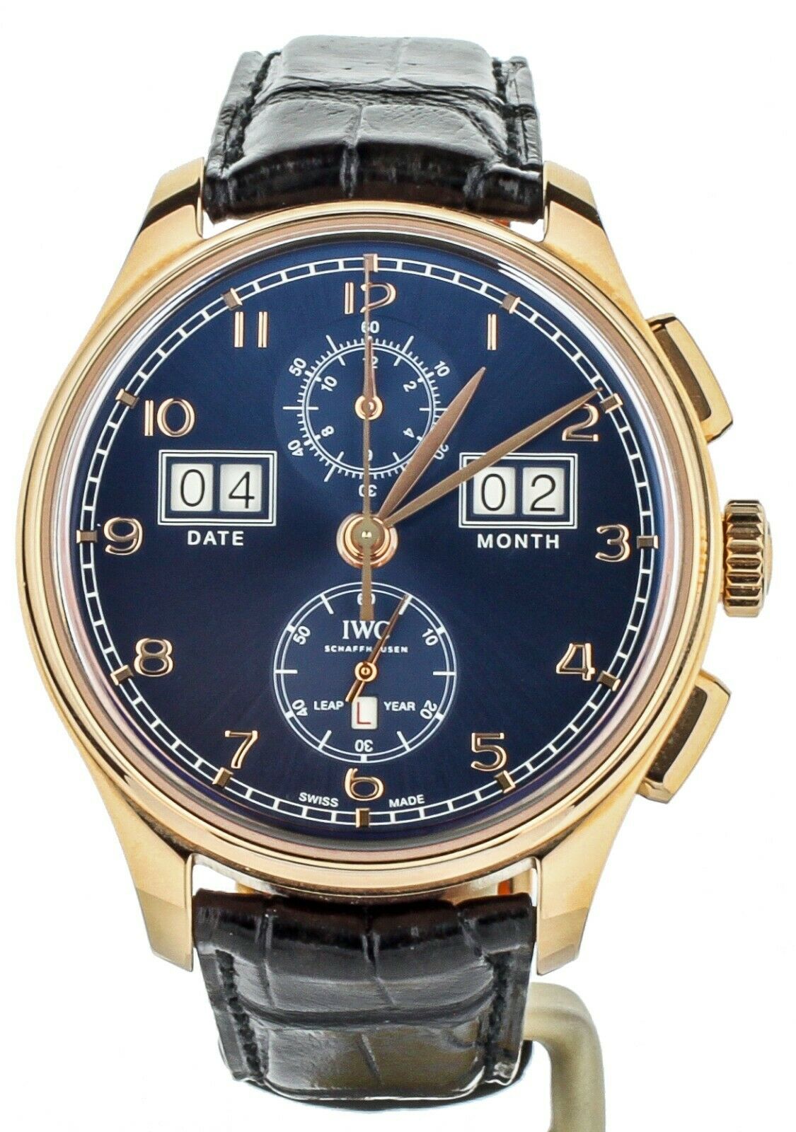 IWC PORTUGUESE CHRONO DIGITAL PERPETUAL REF IW397204 BLUE DIAL 45MM FULL SET