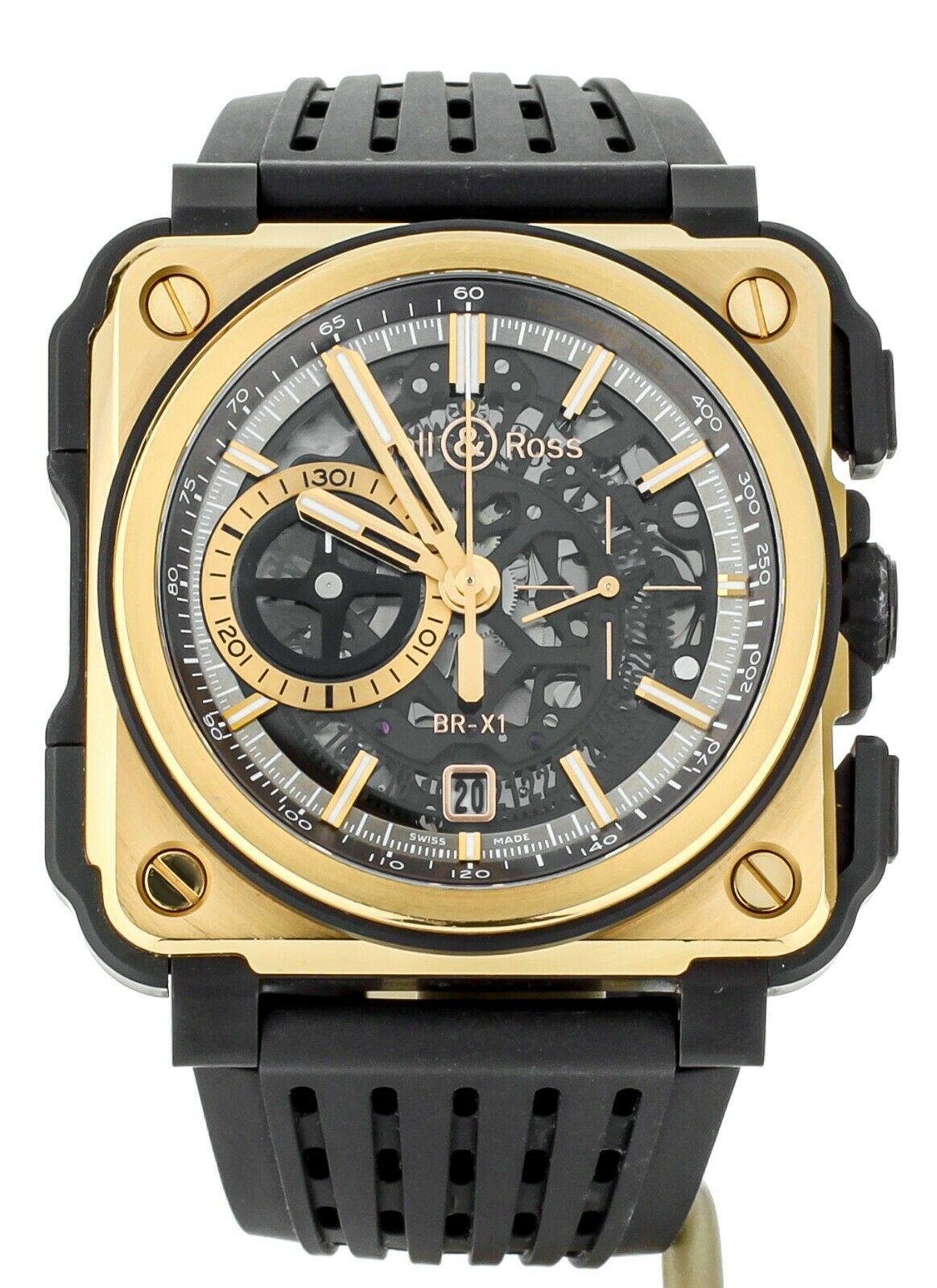 Bell and Ross BR-X1 Chronograph Rose Gold Ceramic 45mm BR-X1-PG-CE Full Set