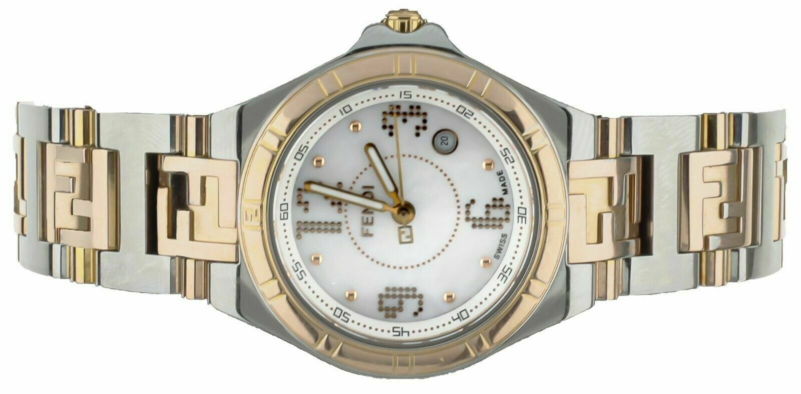 FENDI Stainless Steel / Yellow Gold Ladies Watch 28mm Ref: 004