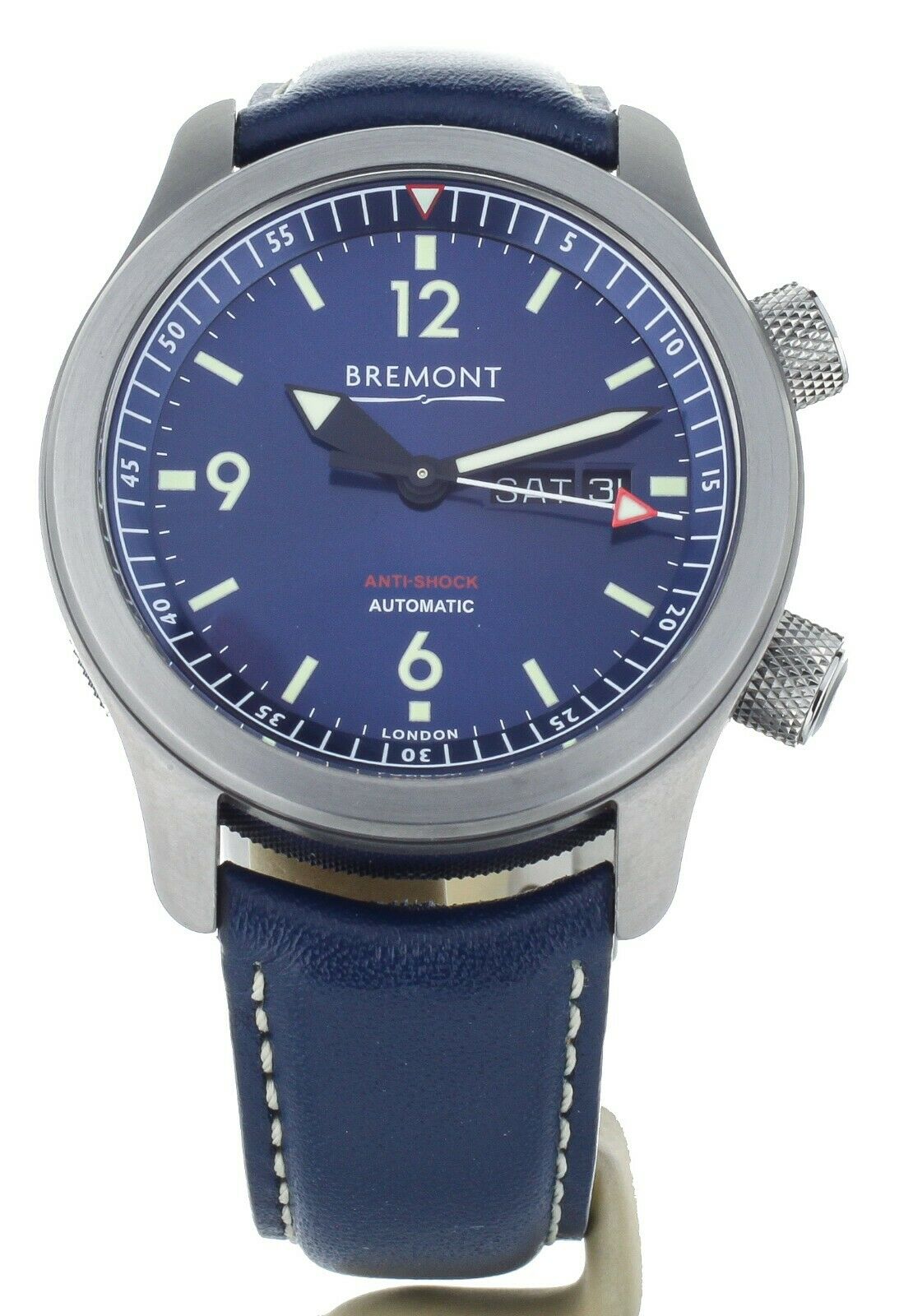 Bremont U2 Pilot Stainless Steel Blue Dial Day Date 43mm U-2/BL Full Set