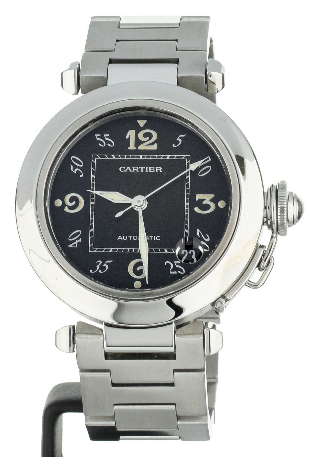 Cartier Pasha Stainless Steel Black Dial on Bracelet 35mm ref: 2324