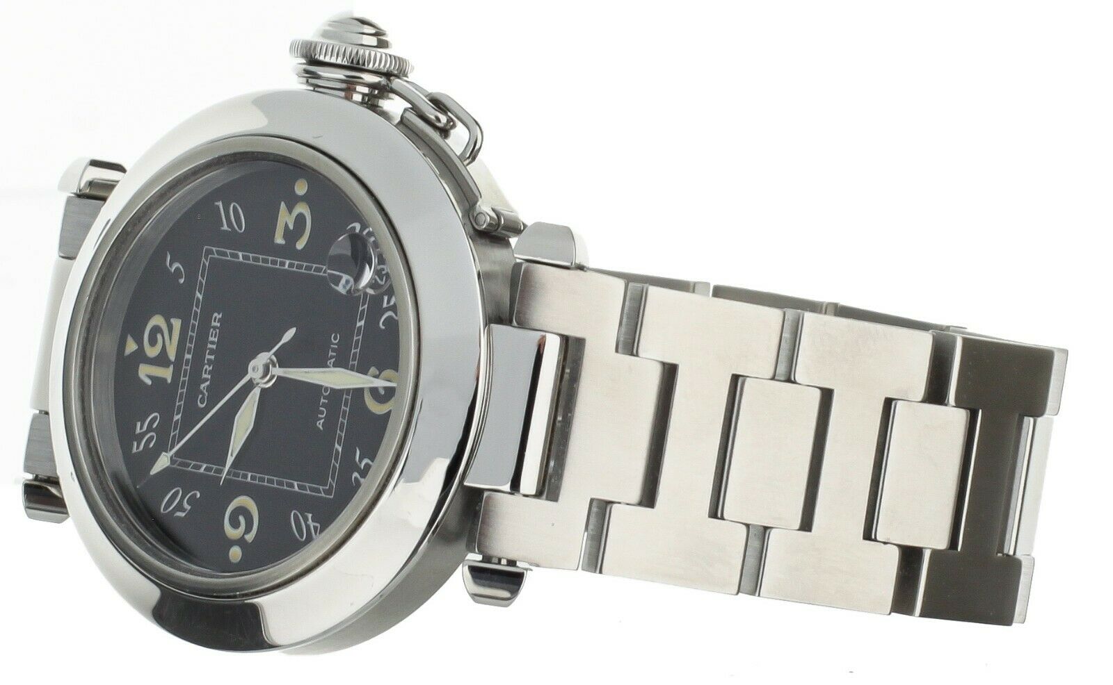 Cartier Pasha C 2324 Unisex Watch - Stainless Steel bracelet with Black Face Available now• Cartier Pasha C 35 mm 2324 Stainless Steel If  main image 4
