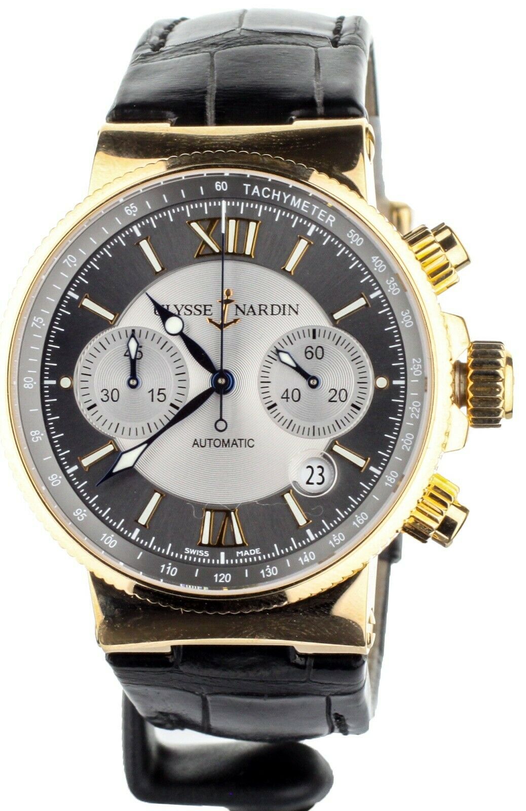 Ulysse Nardin Maxi Marine Chronograph Rose Gold 41mm 356-66 Serviced 2020