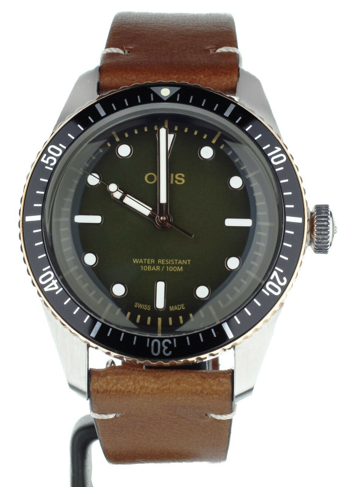 ORIS DIVER SIXTY FIVE 40MM STAINLESS STEEL GREEN DIAL 01-733-7707-4387 FULL SET