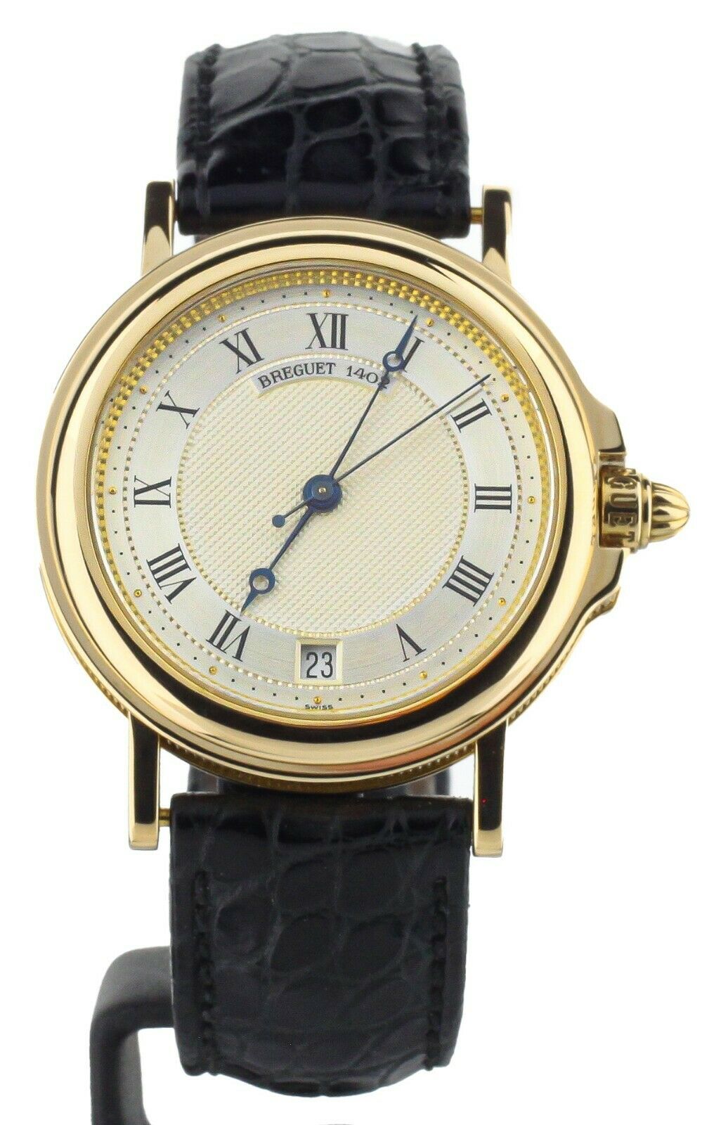 Breguet Marine Yellow gold Alligator on Deployant Clasp 35mm Ref: 1402c 