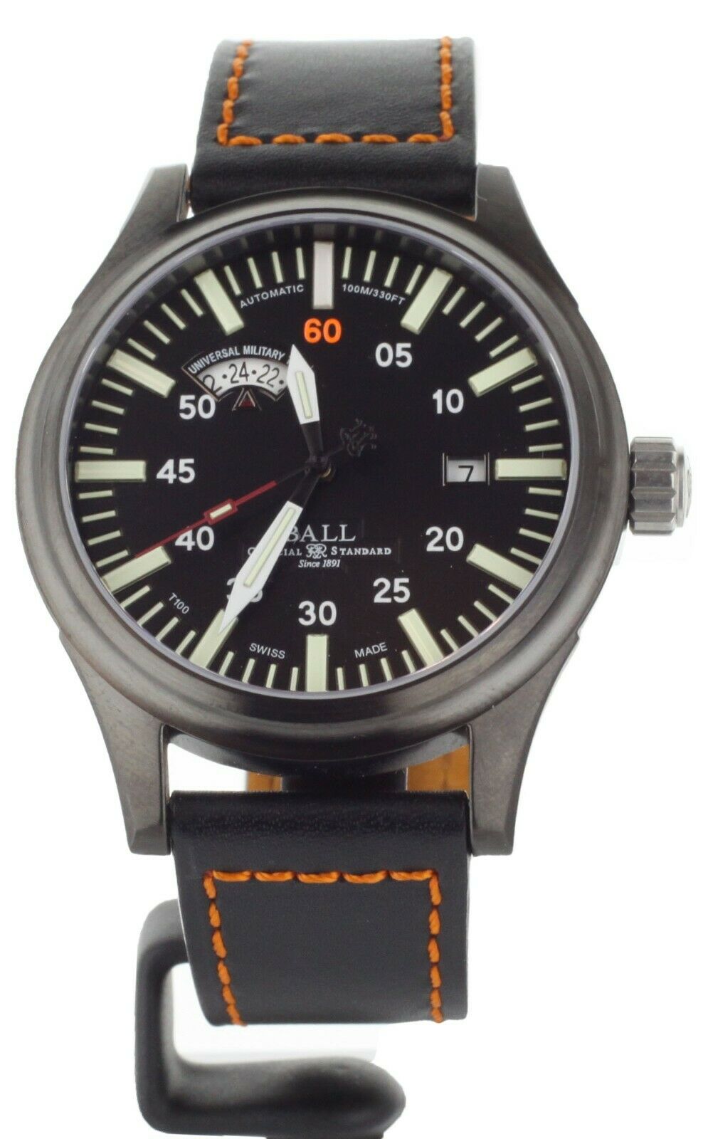 BALL FIREMAN NIGHT TRAIN STAINLESS STEEL 43MM NM-1092-C-L18-BK FULL SET