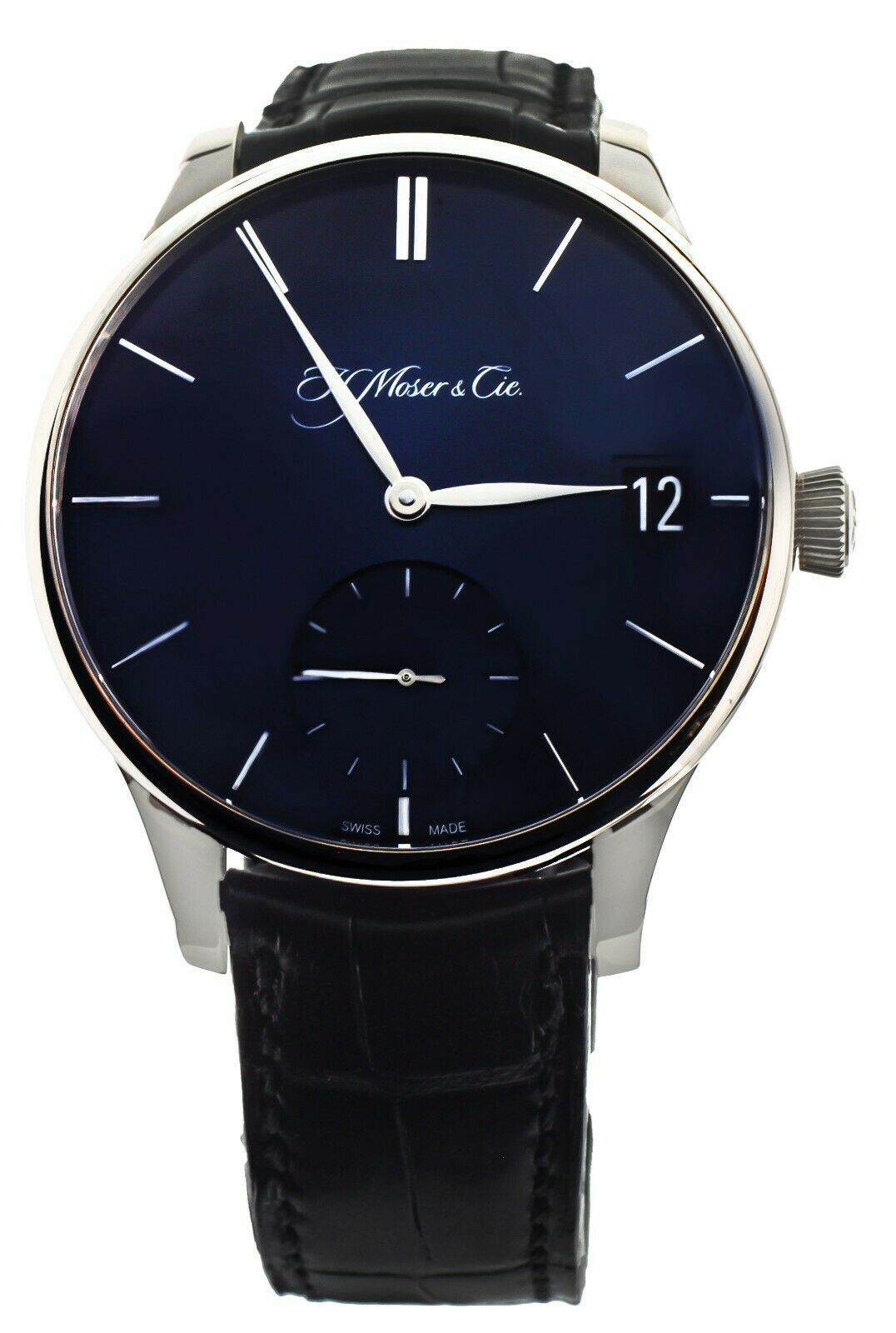 H MOSER & CIE VENTURER XL BIG DATE WHITE GOLD BLUE DIAL 41MM 2100