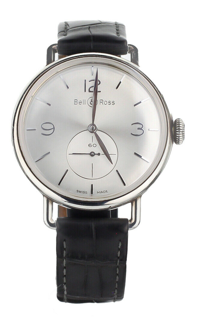 BELL  ROSS WW1 ARGENTIUM 45MM SILVER COMPLETE SET REF: BRWW1-70-AG