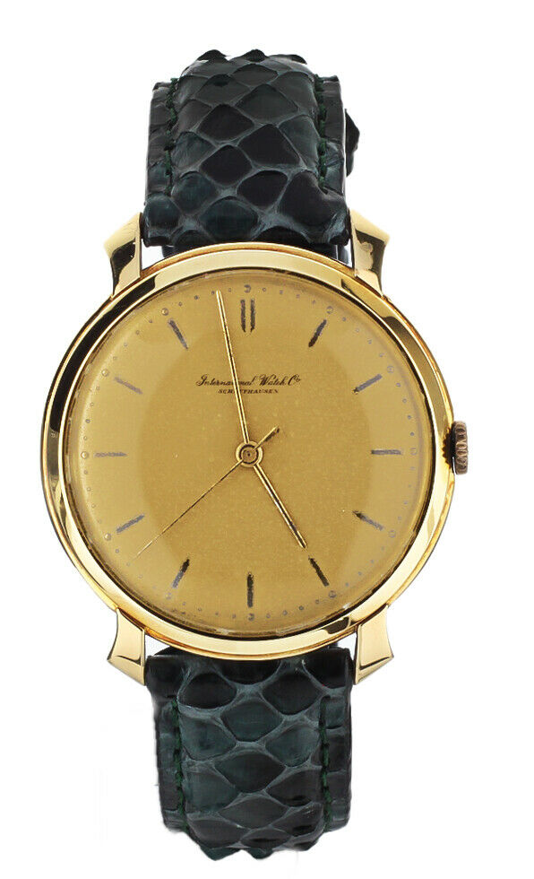 IWC VINTAGE GOLD CASE MANUAL WIND 36MM AFTERMARKET STRAP AND BUCKLE