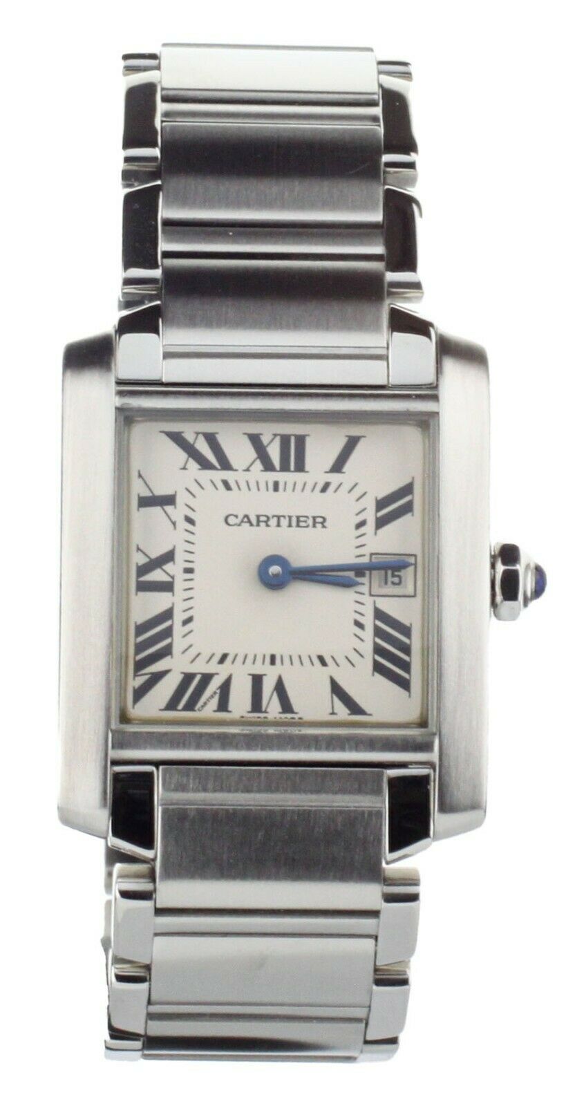 Cartier Tank Francaise Medium Stainless Steel White Dial Quartz 30x25mm 2465