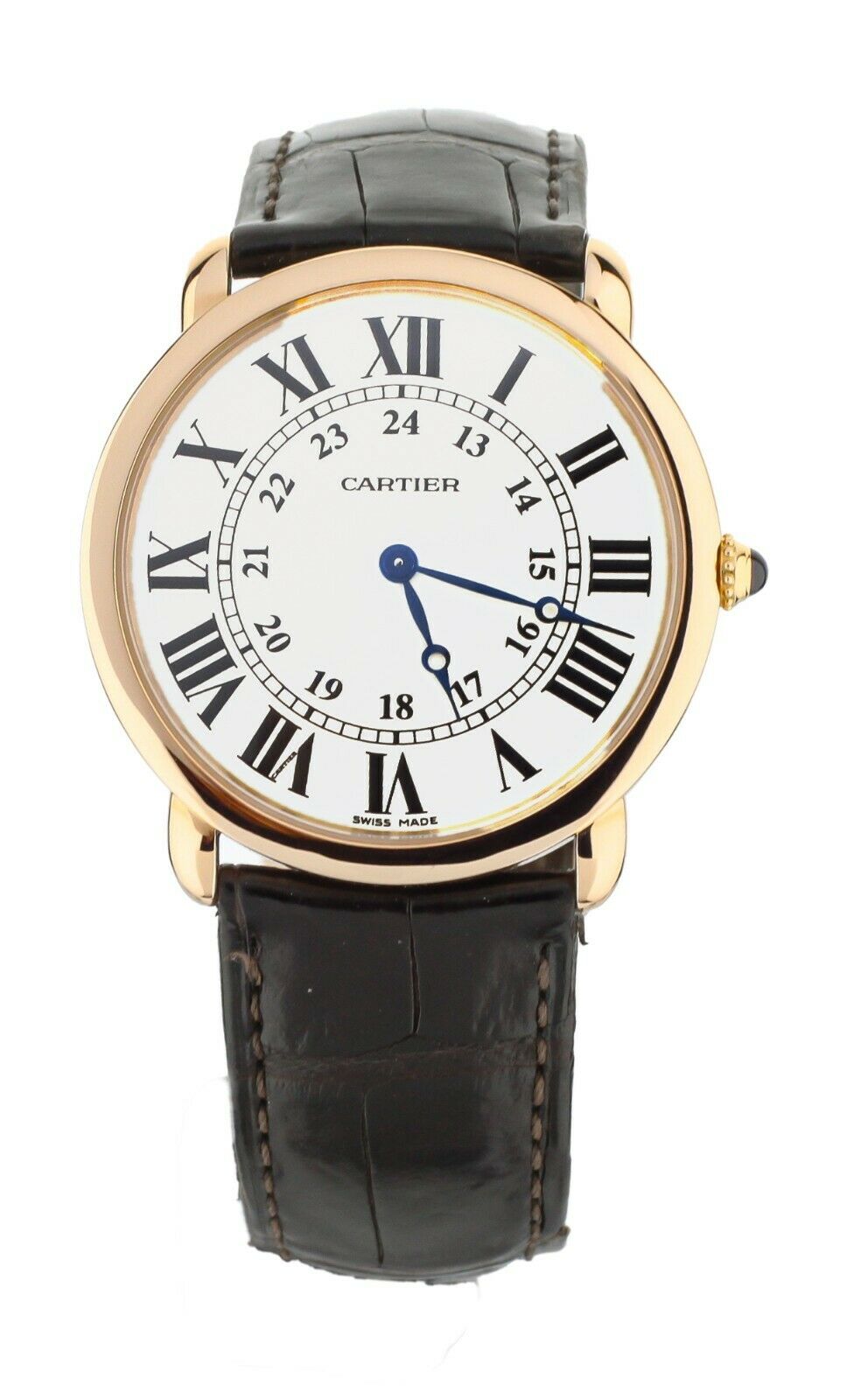 Cartier Ronde Louise Rose Gold Silver Dial Manual Wind 36mm w6800251 Full Set
