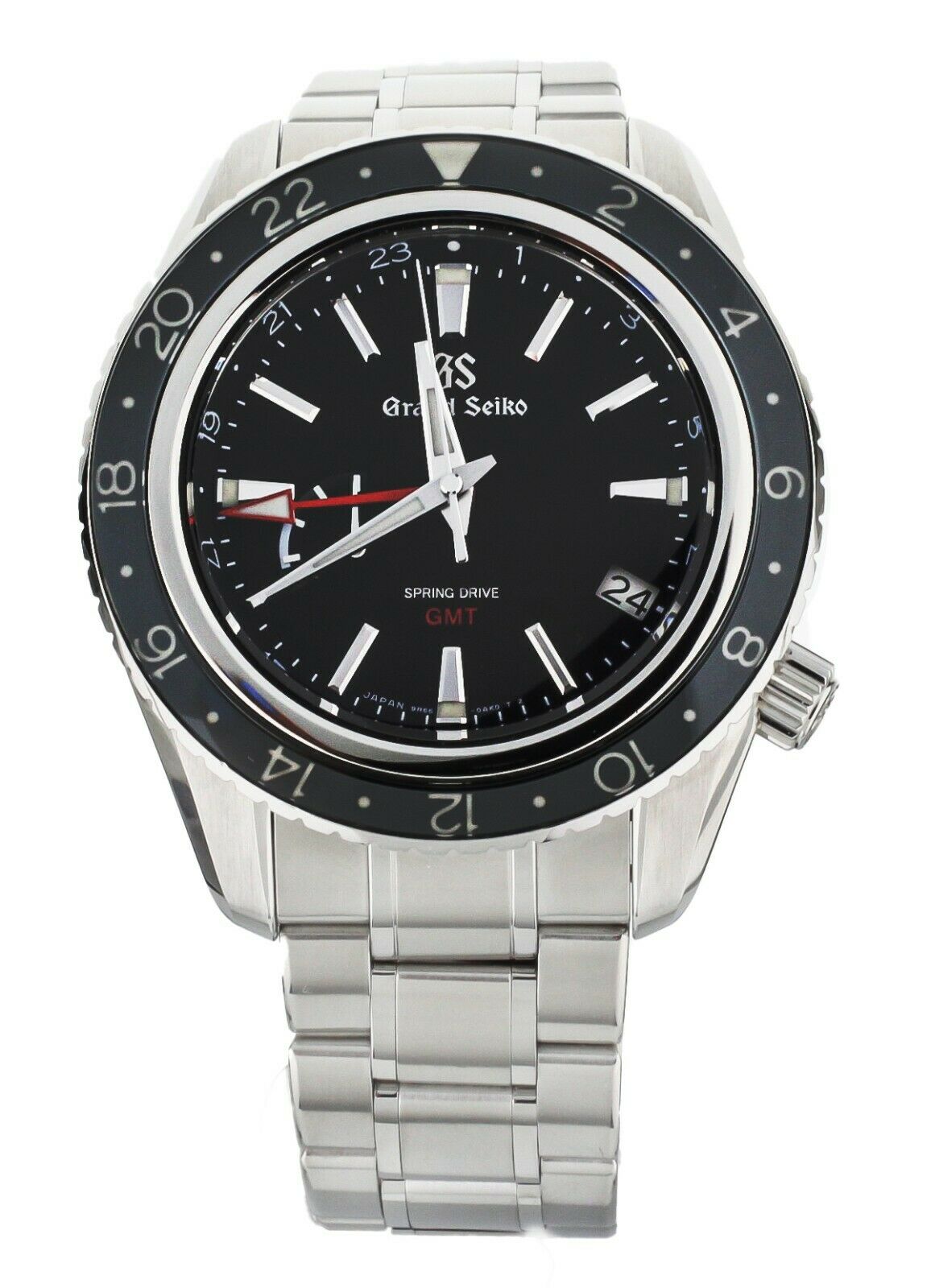 GRAND SEIKO SPRING DRIVE BLACK DIAL POWER RESERVE GMT 44MM SBGE201 FULL SET