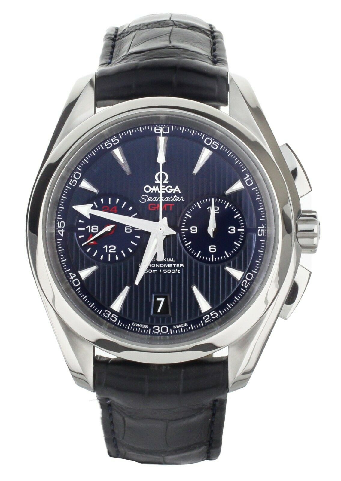 SEAMASTER AQUA TERRA GMT CHRONOGRAPH BLUE DIAL STEEL 43MM 