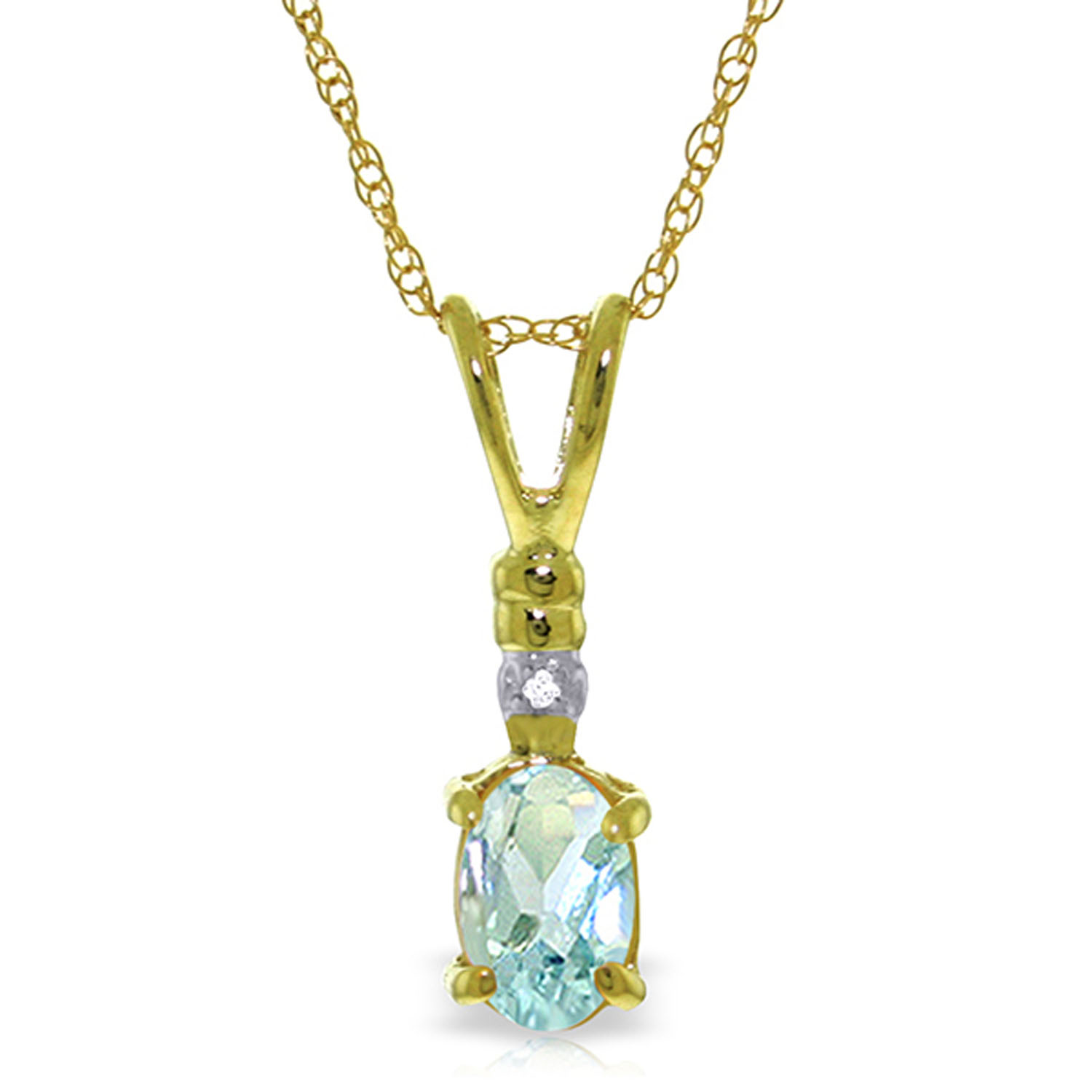 0.46 CTW 14K Solid Gold Prettier Than Ever Aquamarine Necklace