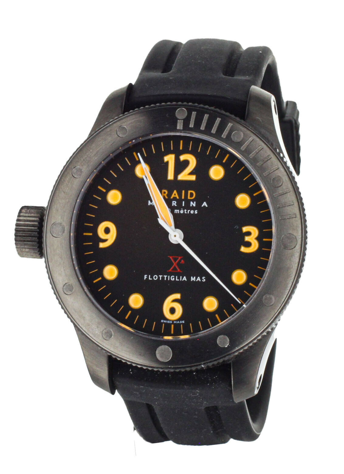 RAID MARINA 1945 FLOTTIGLIA MAS LEFT HANDED PVD STAINLESS STEEL 48.5 MM FULL SET