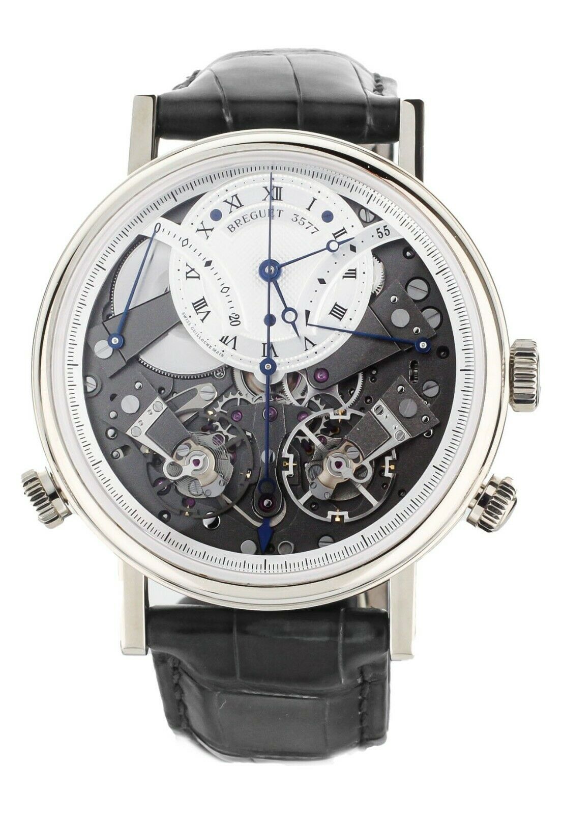 Breguet Tradition Chronograph White Gold Skeleton Dial 44mm 7077BBG19XV Full Set