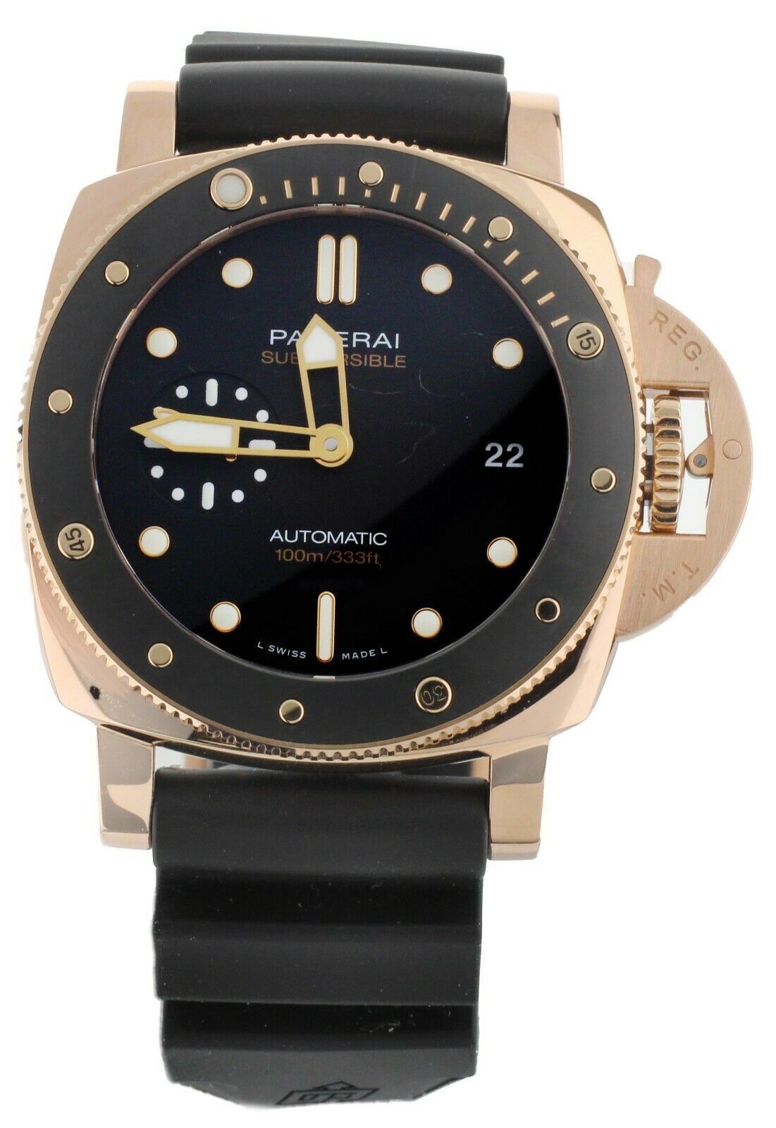 Panerai Luminor Submersible 1950 3-Days Rose Gold Rubber 42mm PAM 974 Full Set