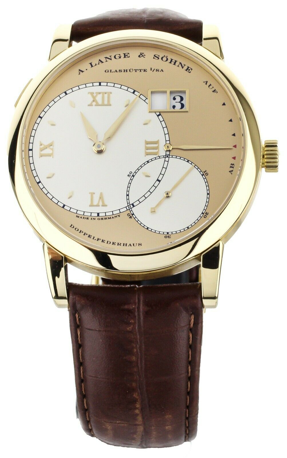 A. Lange  Sohne Grand Lange 1 Yellow Gold with Two Tone Dial 41mm 115.021 