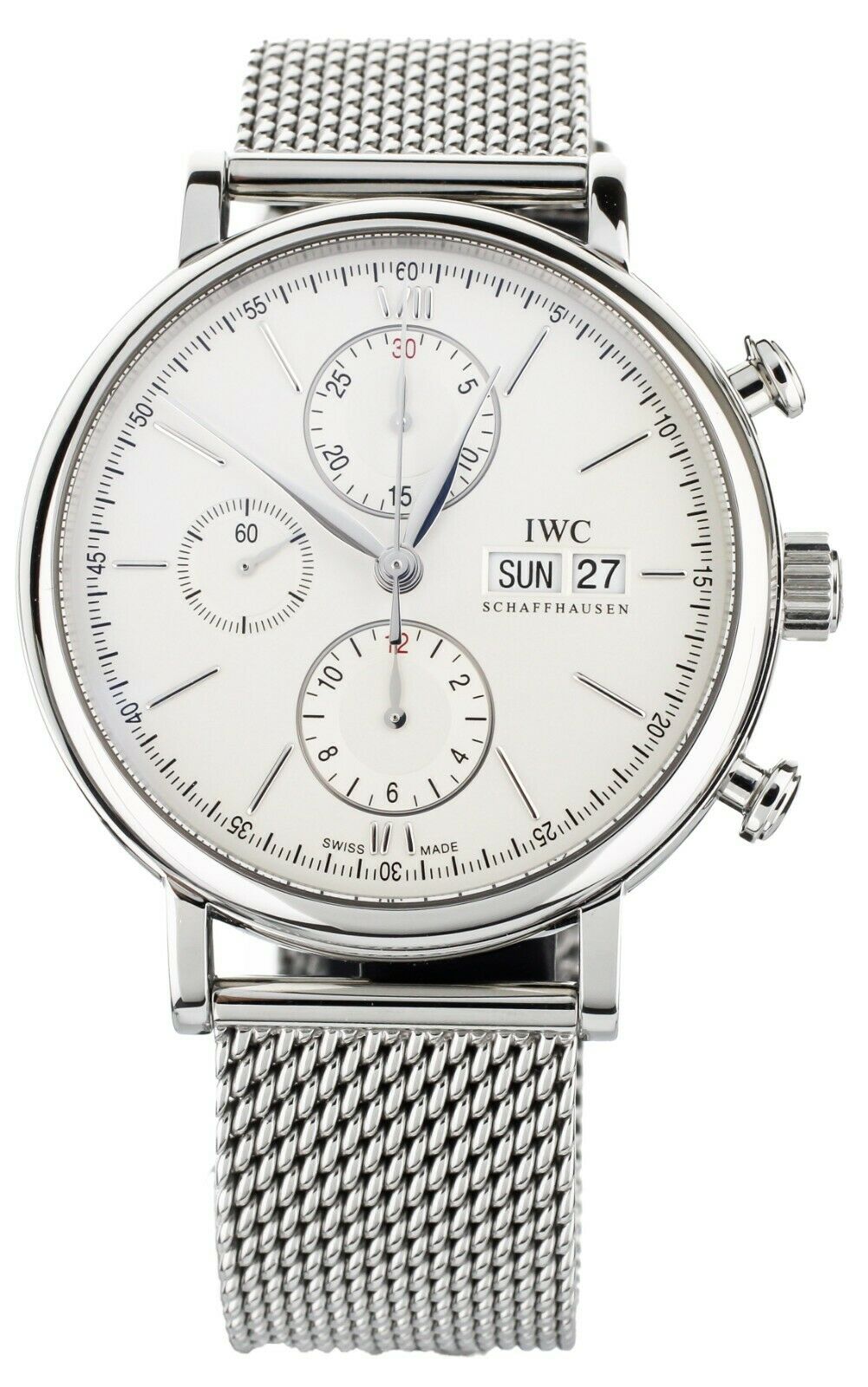 IWC PORTOFINO CHRONOGRAPH STAINLESS STEEL ON BRACELET SILVER DIAL 42MM IW391028 