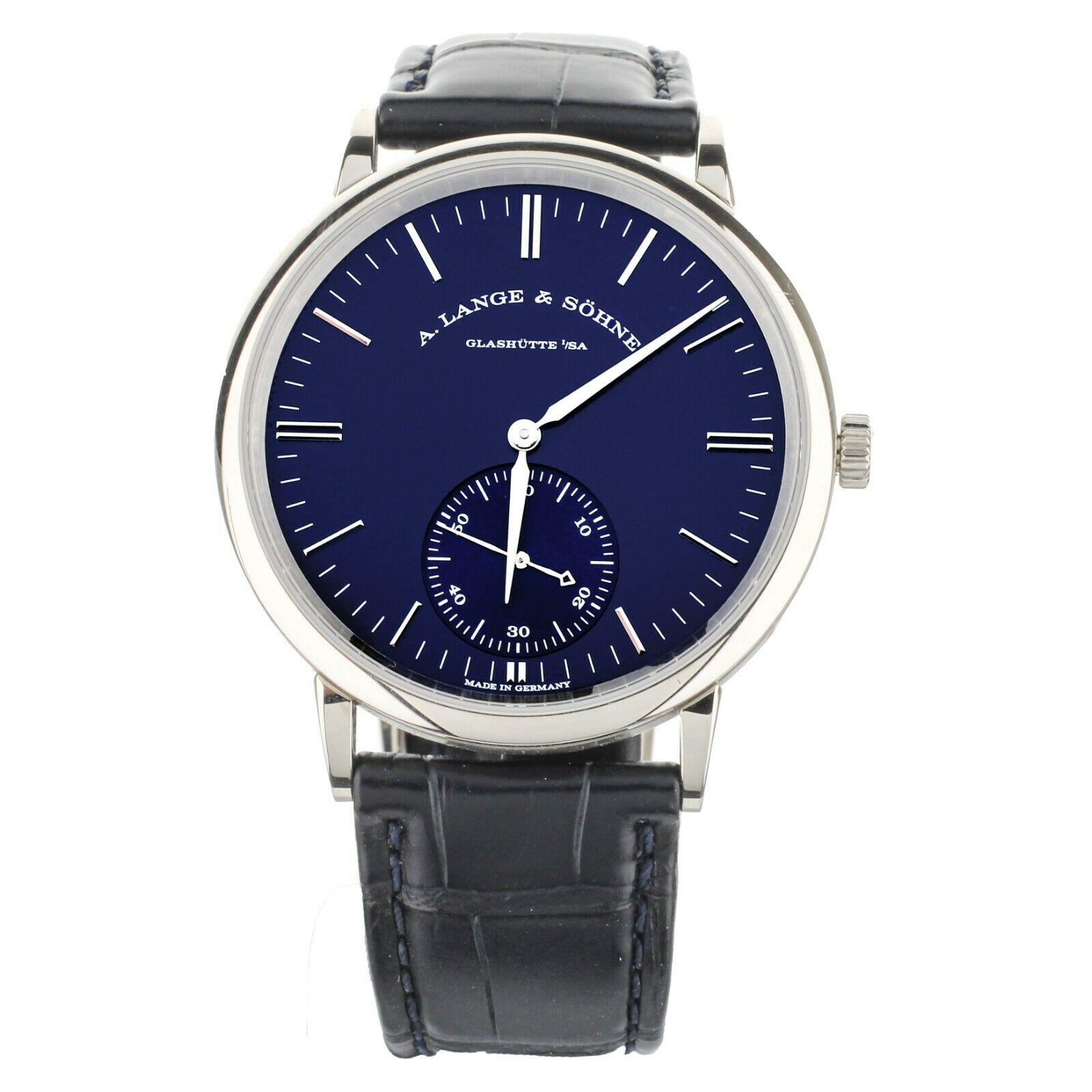 A.Lange  Sohne Saxonia Automatic Blue Dial White Gold 38.5mm 380.028 Full Set